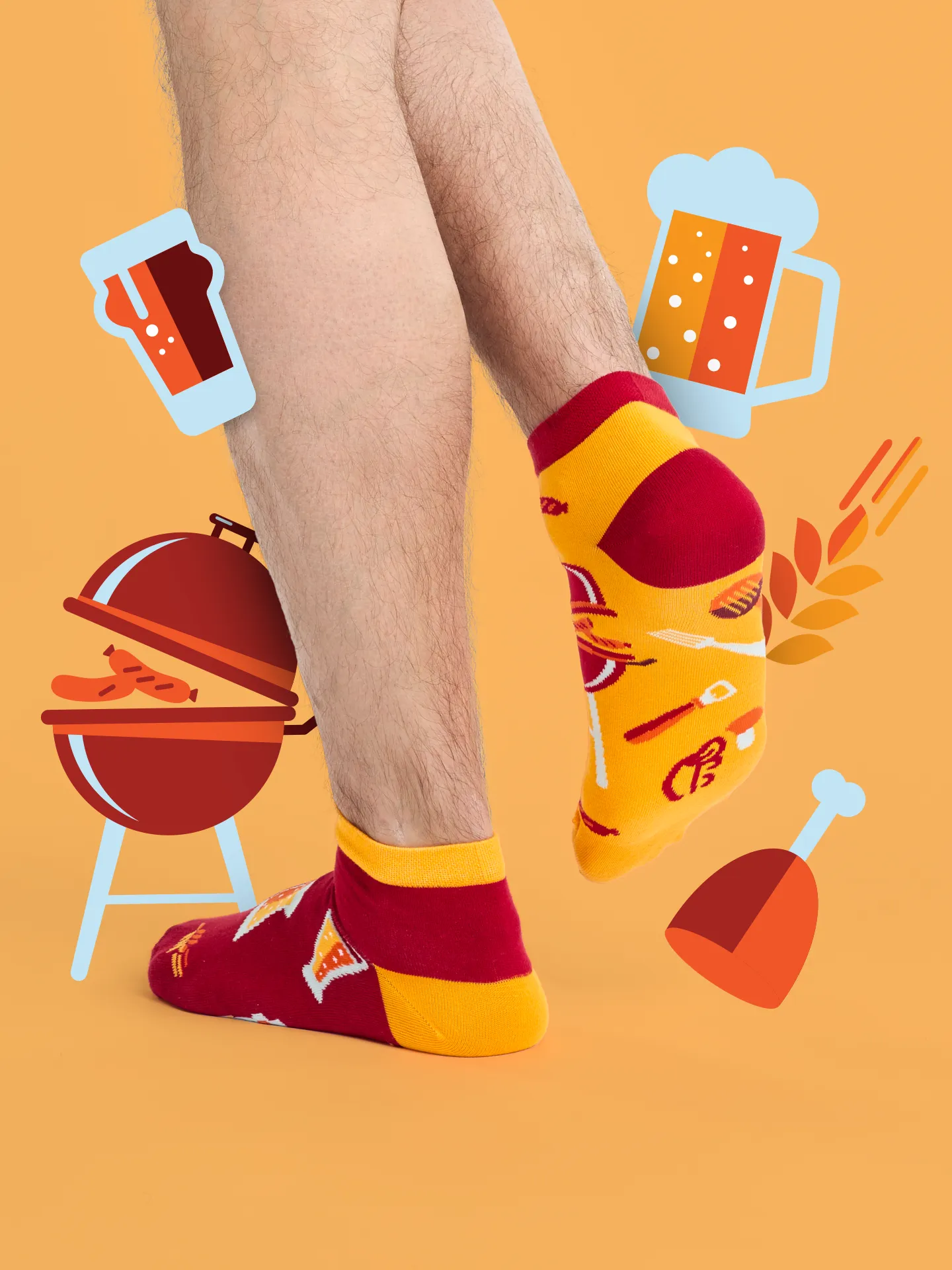 Lustige Knöchelsocken Bier und Barbecue - Image 4