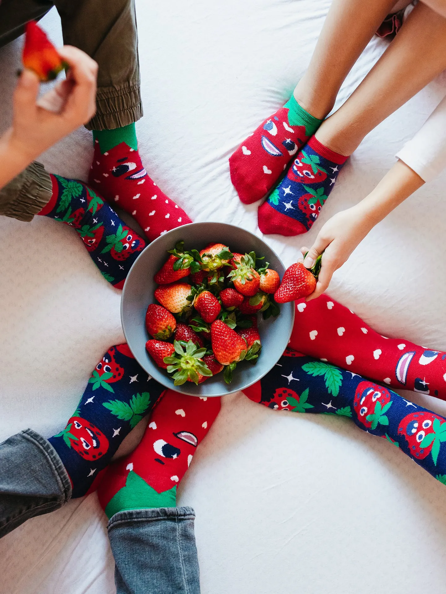 Lustige Knöchelsocken Glückliche Erdbeeren - Image 2