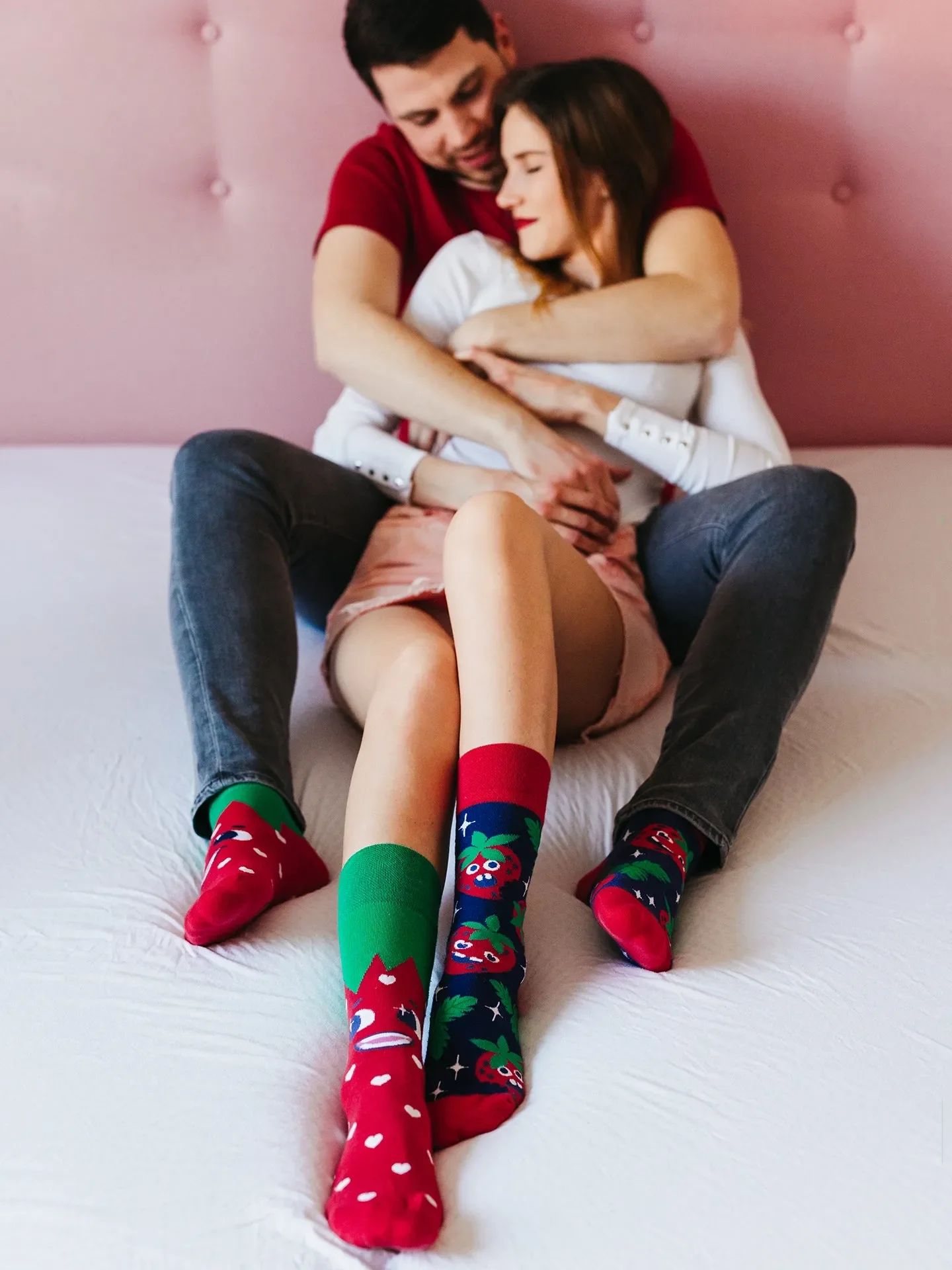 Lustige Knöchelsocken Glückliche Erdbeeren - Image 3