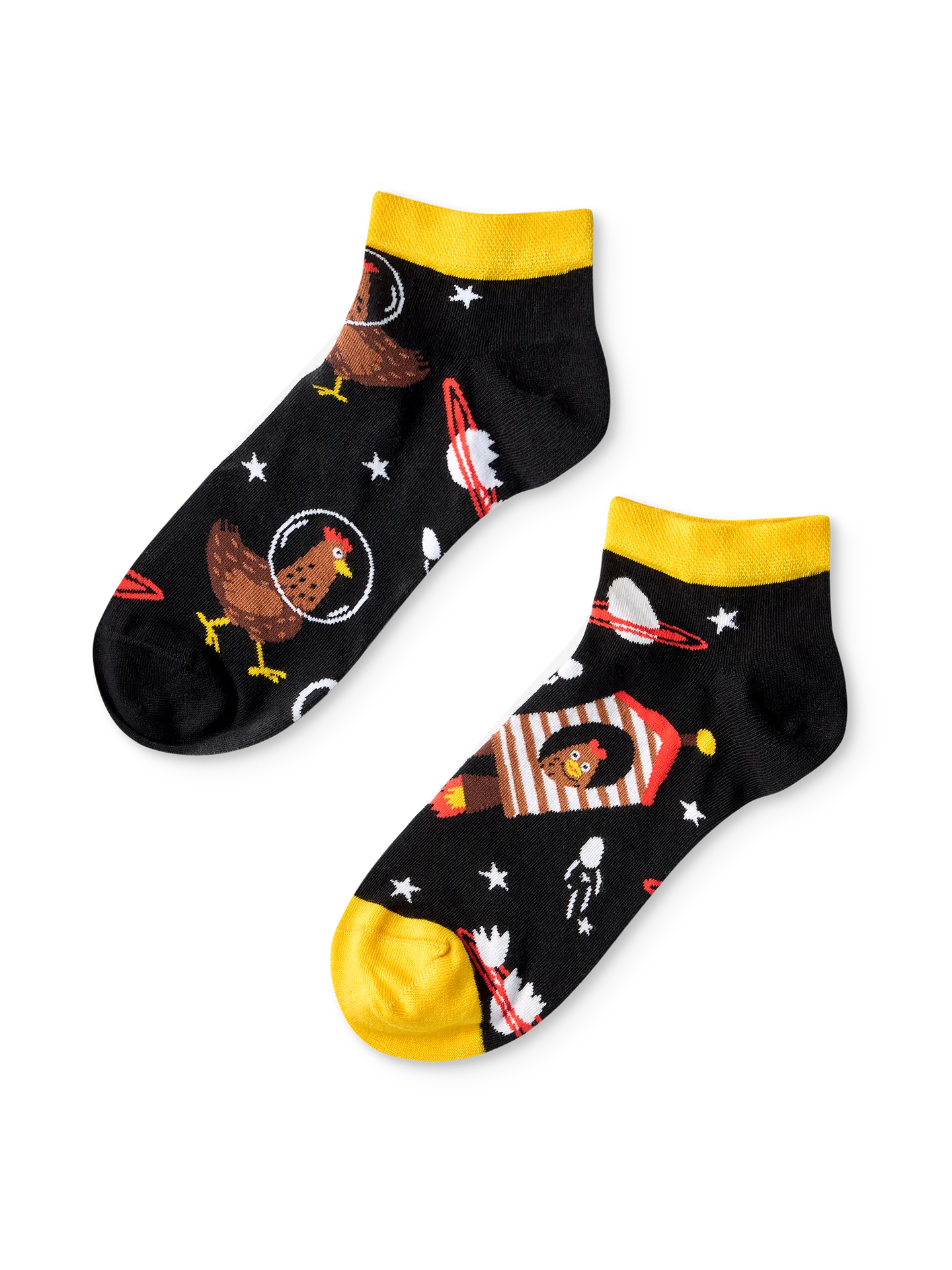 Lustige Knöchelsocken Hühner-Astronaut