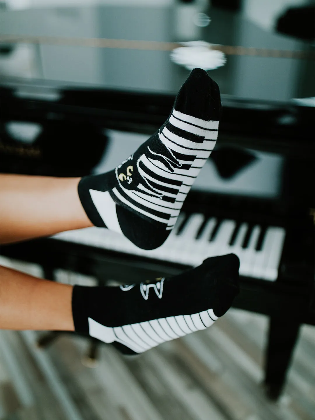 Lustige Knöchelsocken Piano-Katze - Image 3
