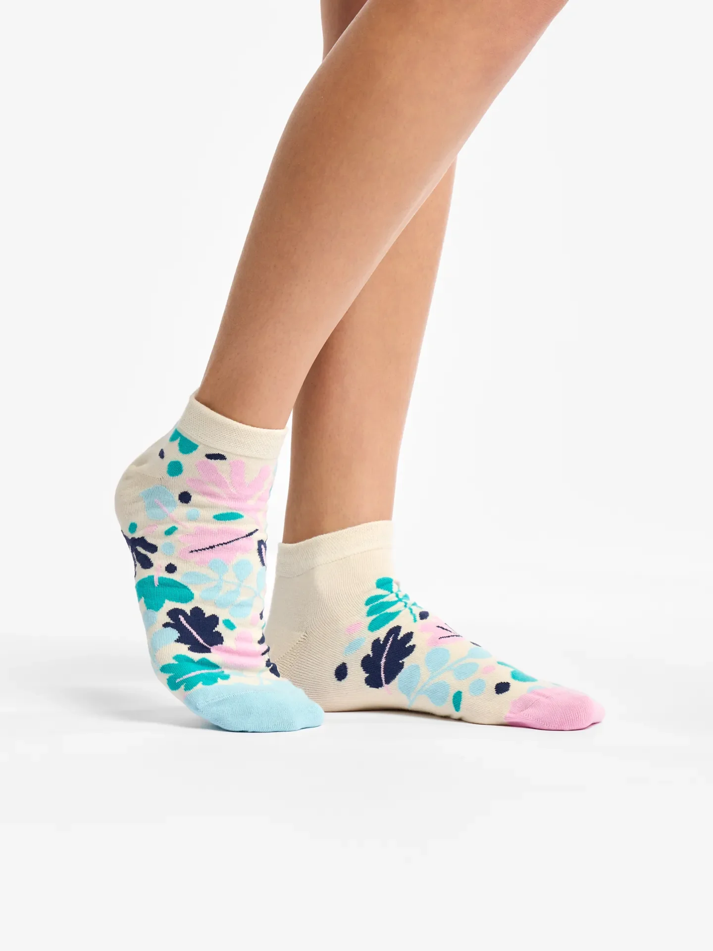 Lustige Knöchelsocken Türkisfarbene Blätter - Image 3