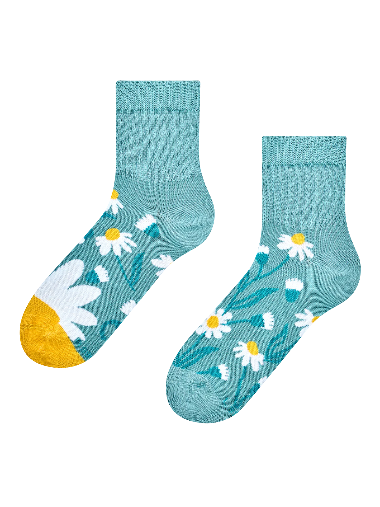 Antistress-Crewsocken Türkisfarbene Kamillen