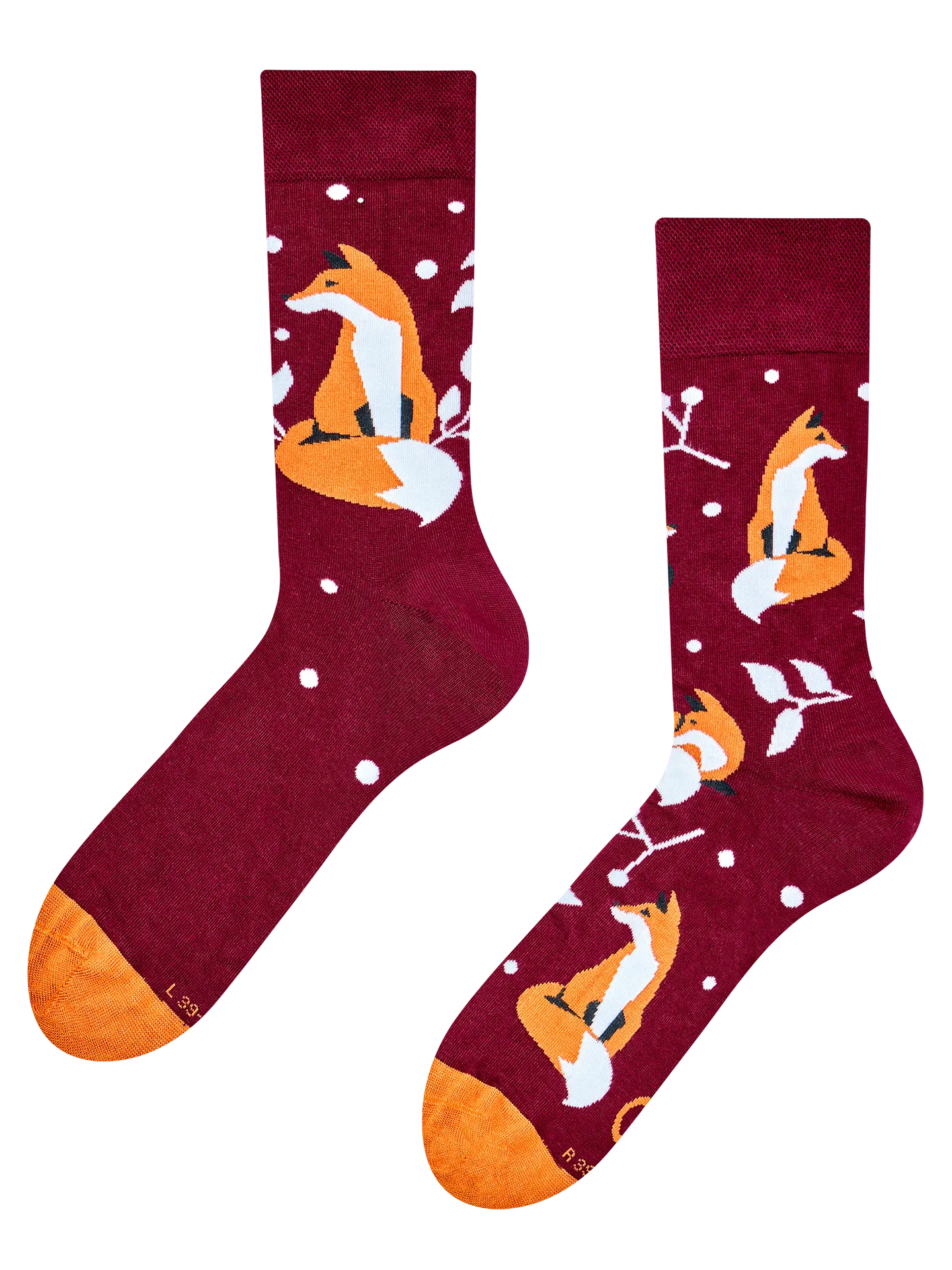 Lustige Bambussocken Fuchs und Blätter