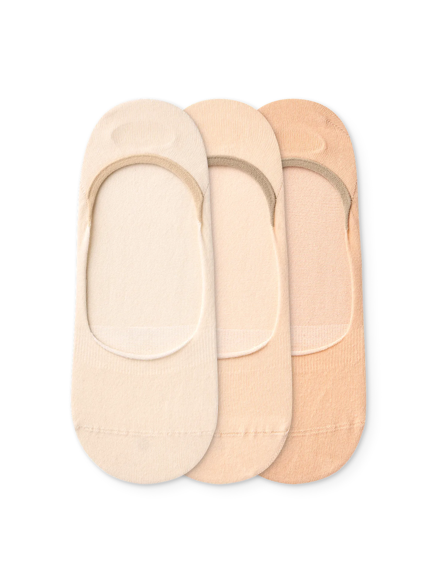 3er-Pack No-Show-Socken aus Baumwolle Beige Klassisch