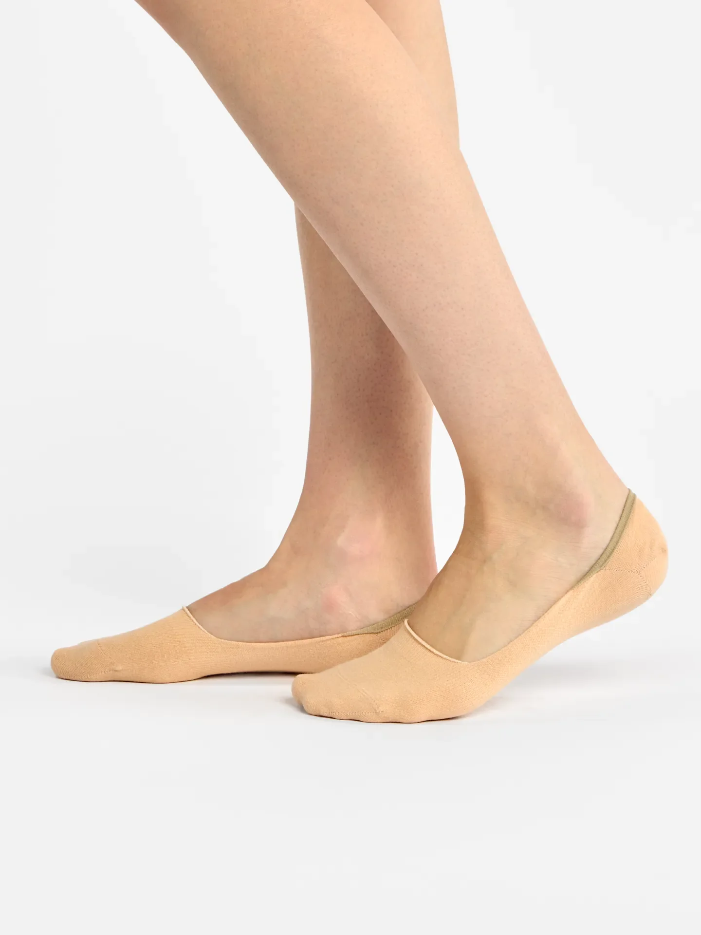 3er-Pack No-Show-Socken aus Baumwolle Beige Klassisch - Image 4