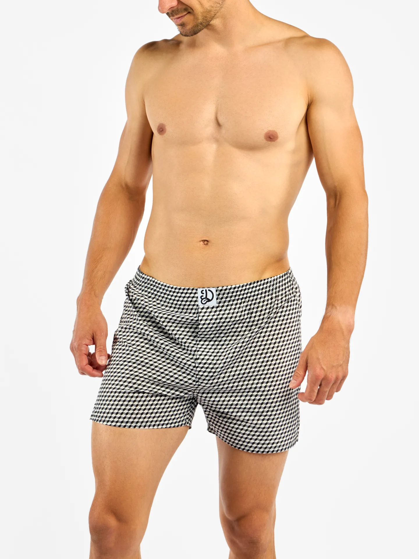 Schwarz-weiß gemusterte Shorts für Männer - Image 5