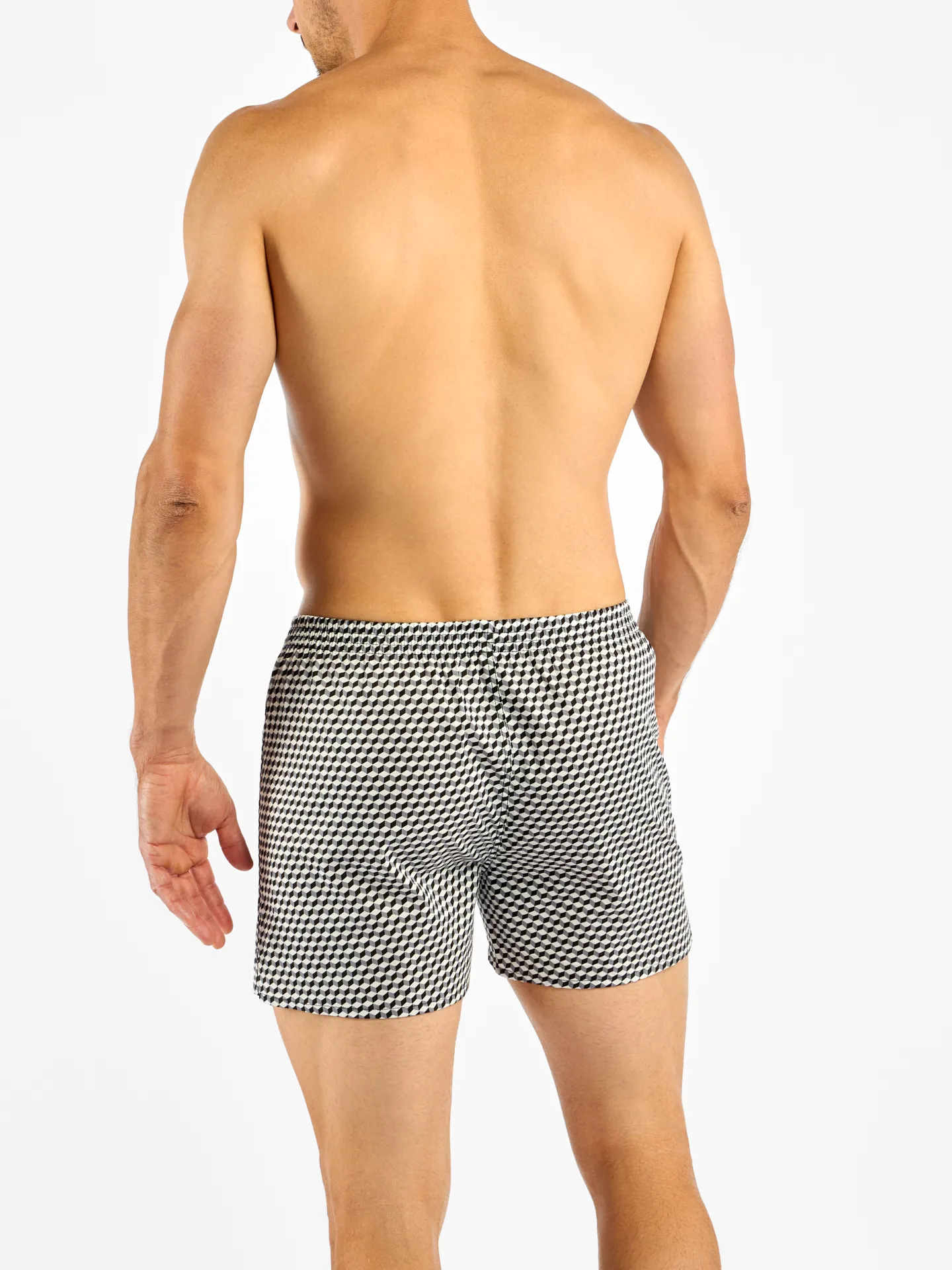 Schwarz-weiß gemusterte Shorts für Männer - Image 6
