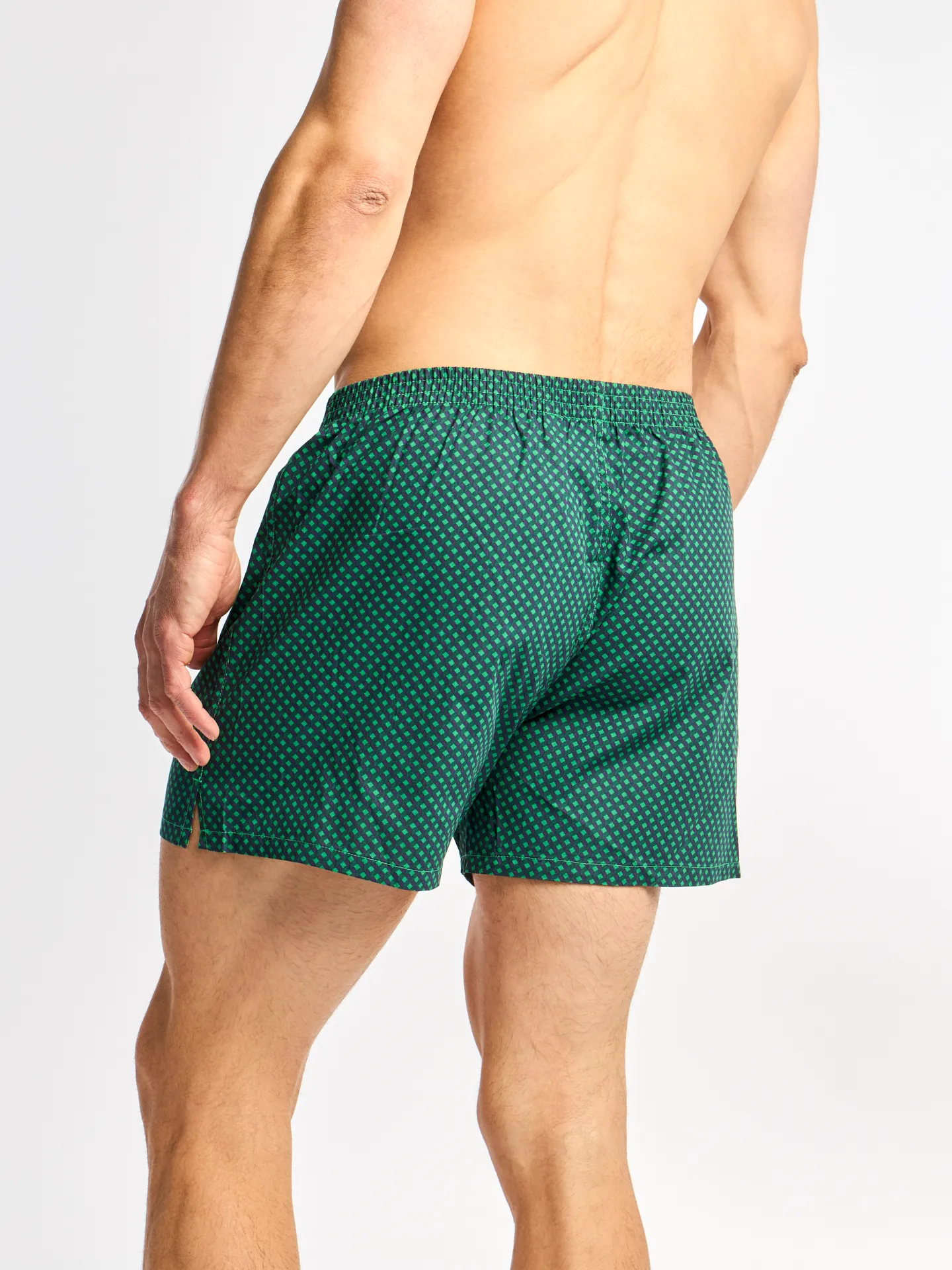 Blau und grün gemusterte Shorts für Männer - Image 3