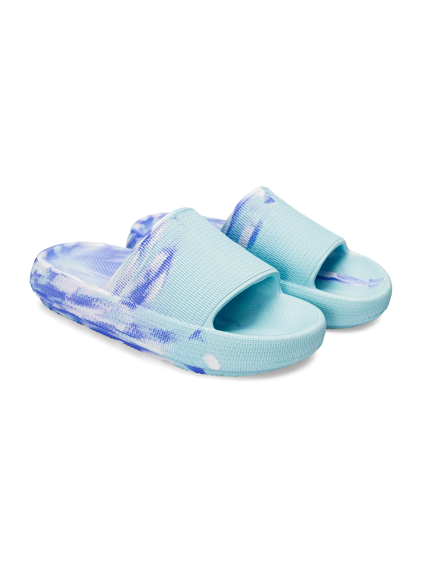 Blau marmorierte Plateau-Pantoletten für Frauen - Image 2