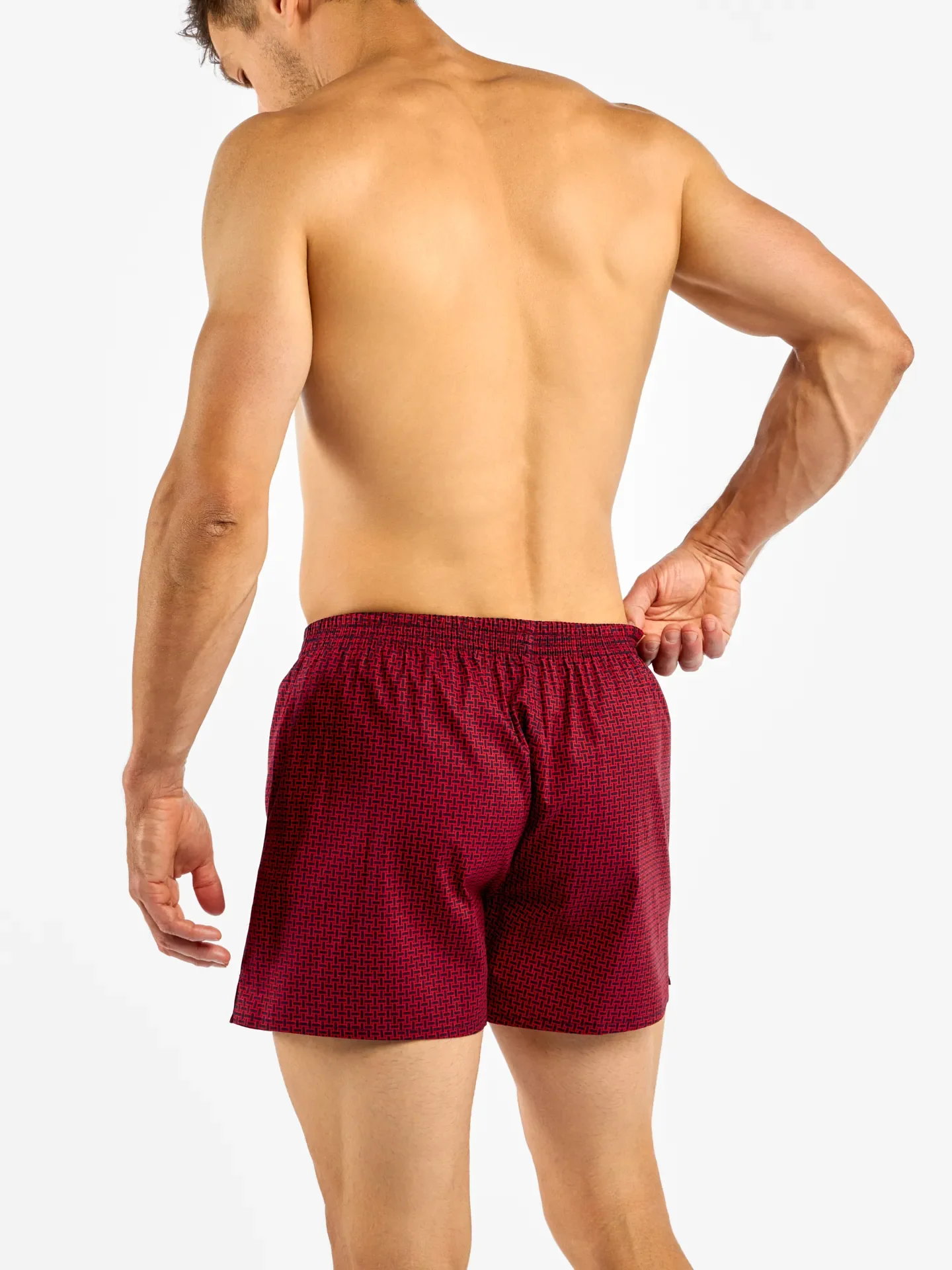 Blau-rot gemusterte Shorts für Männer - Image 3