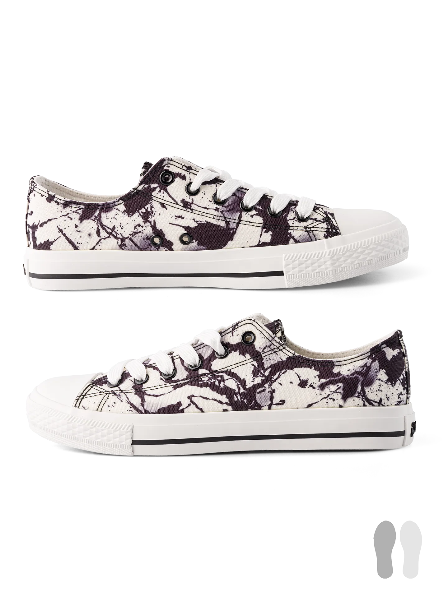 Lustige Canvas-Schuhe Schwarze und weiße Flecken - Image 3