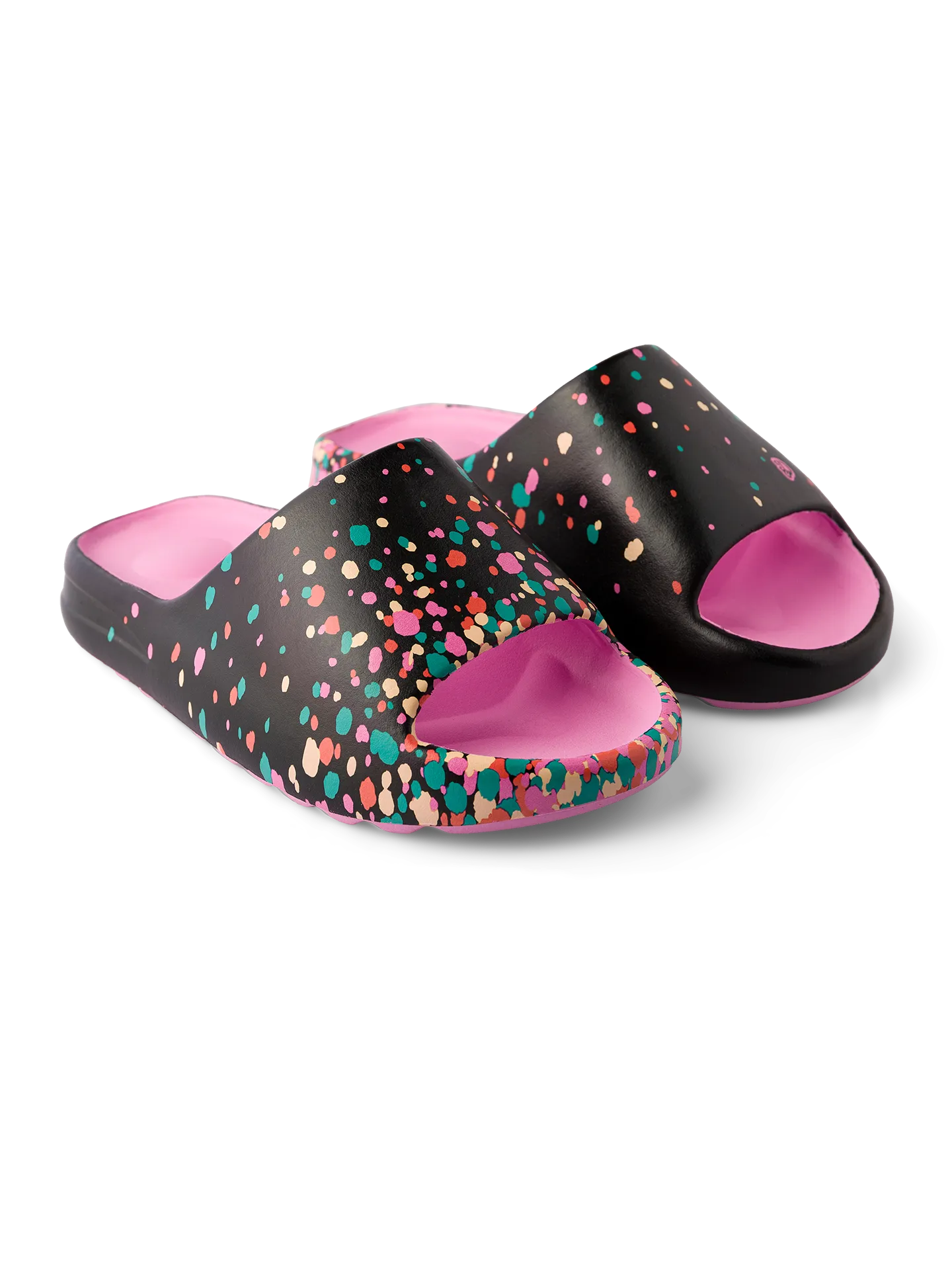 Lustige chunky Pantoletten Bunte Tropfen