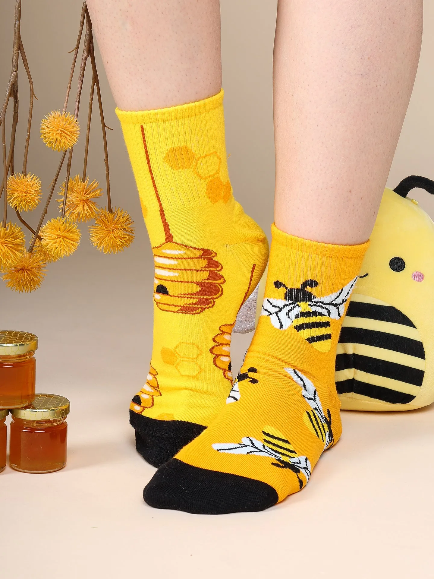 Lustige Crewsocken Fleißige Bienen - Image 2