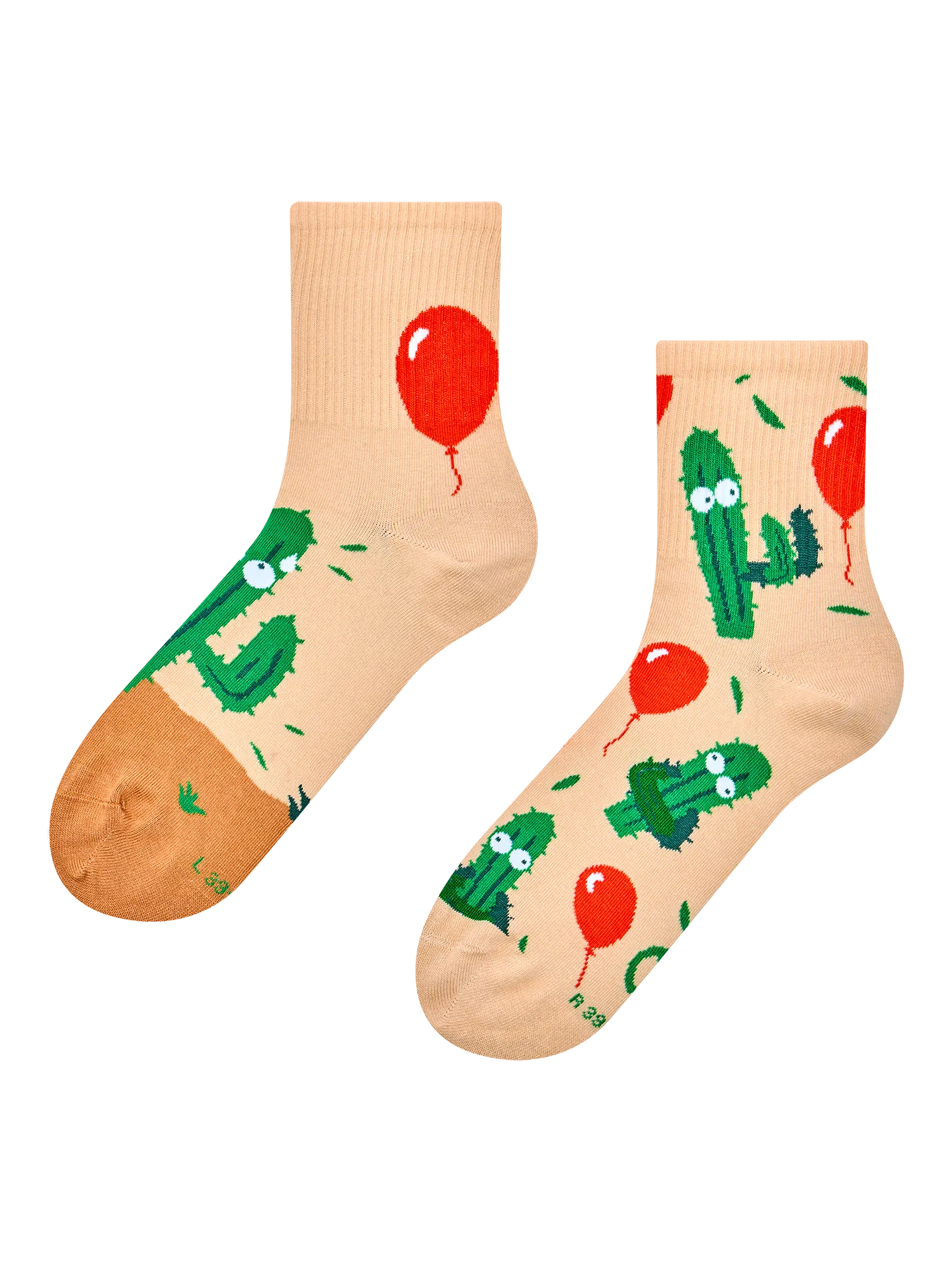 Lustige Crewsocken Kaktus und Ballon