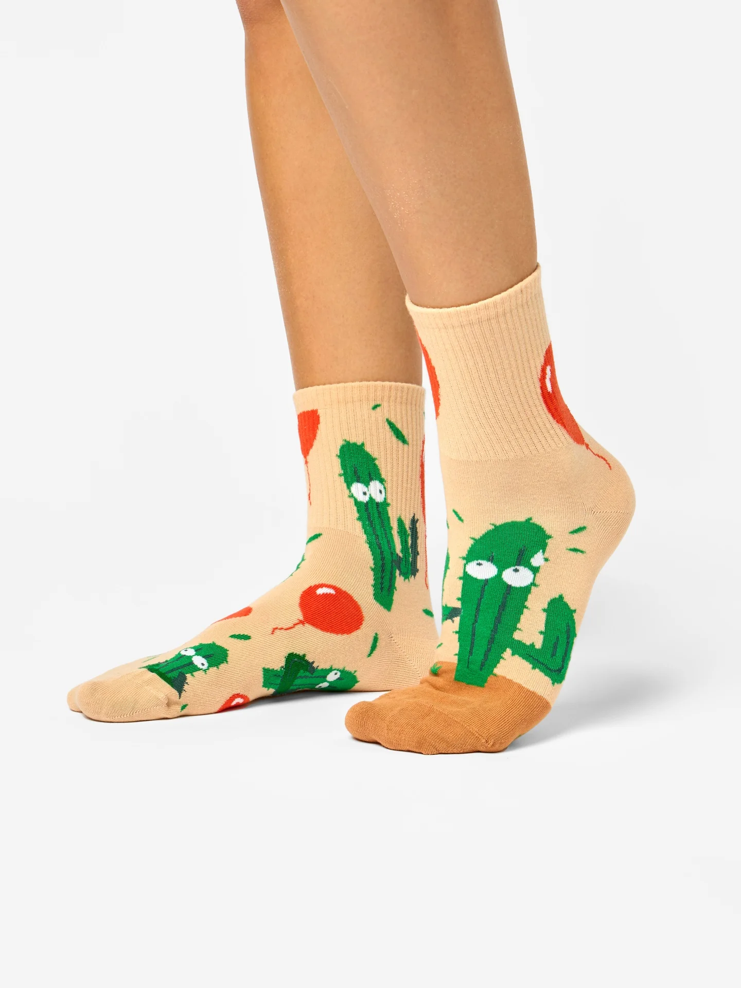 Lustige Crewsocken Kaktus und Ballon - Image 3