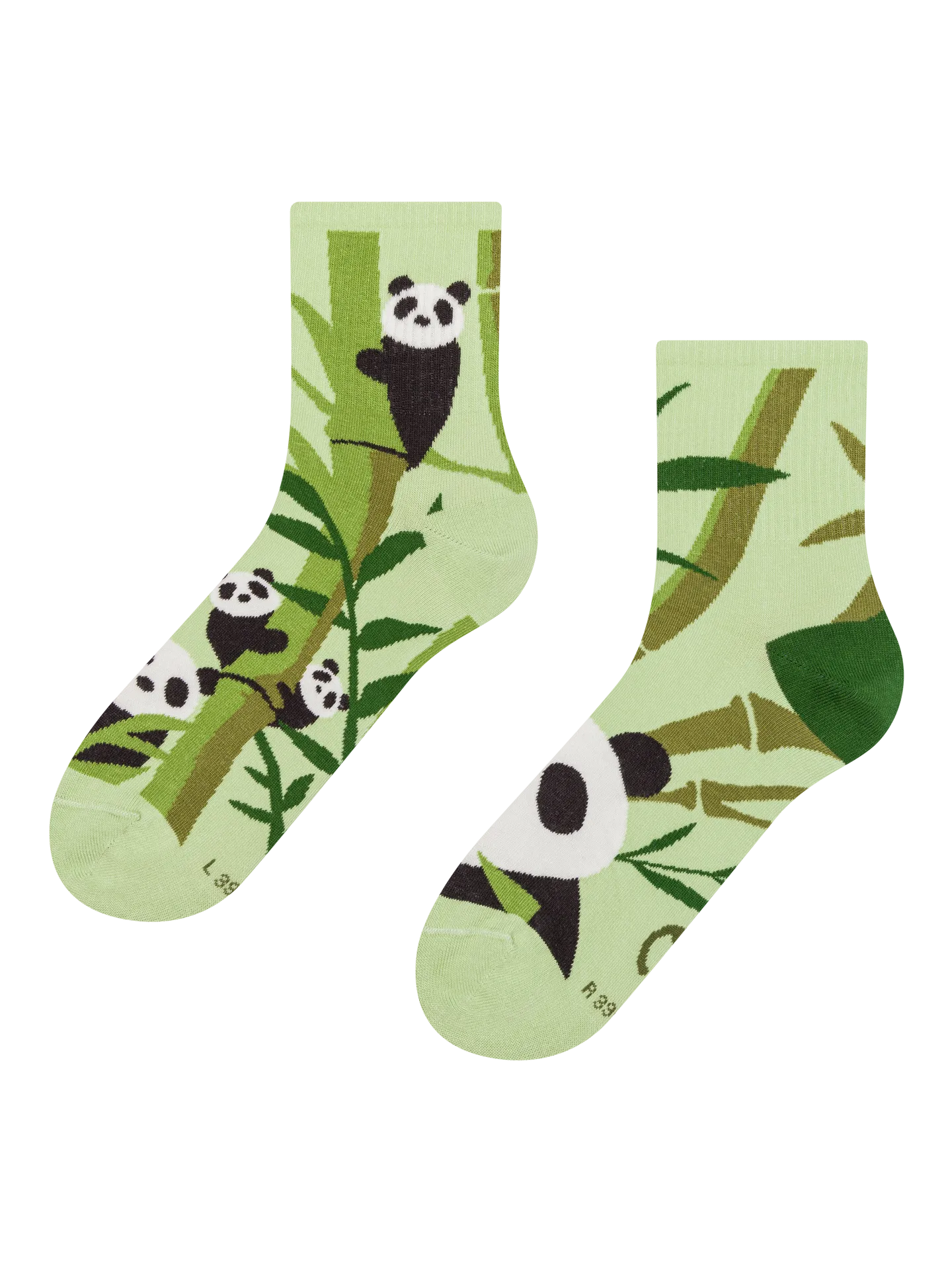Lustige Crewsocken Pandas und Bambus