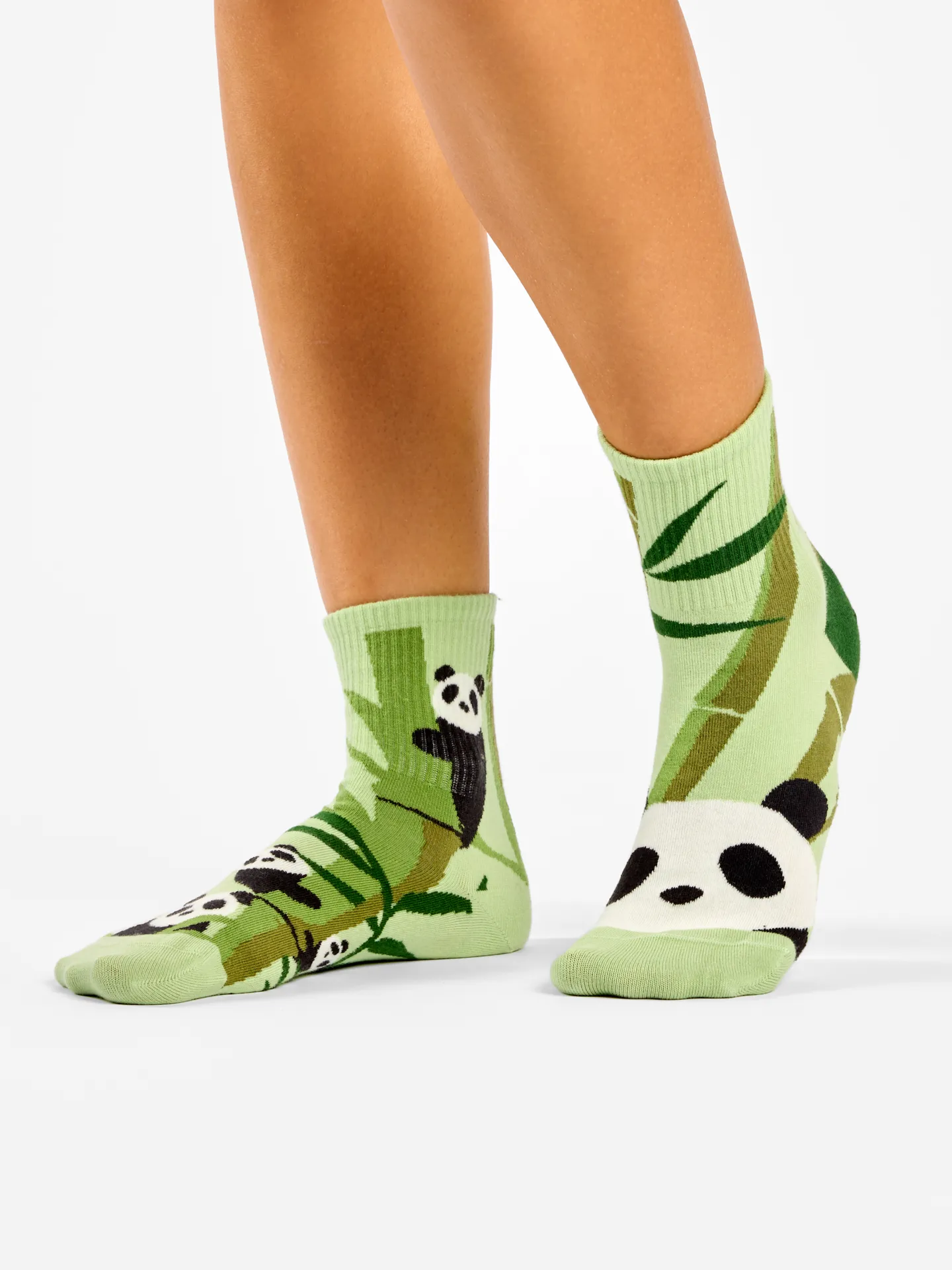 Lustige Crewsocken Pandas und Bambus - Image 2