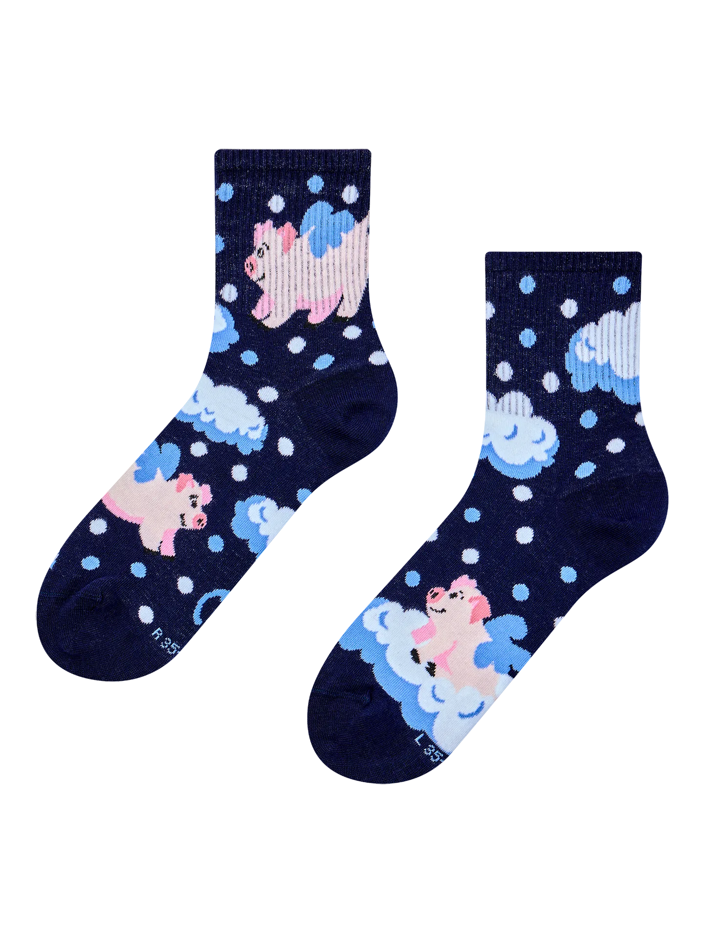 Lustige Crewsocken Schweine in den Wolken