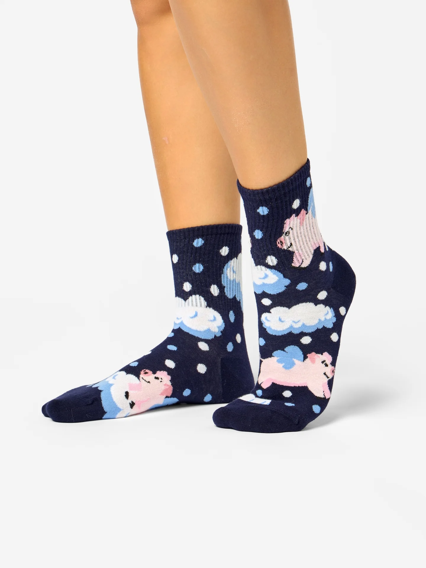 Lustige Crewsocken Schweine in den Wolken - Image 2