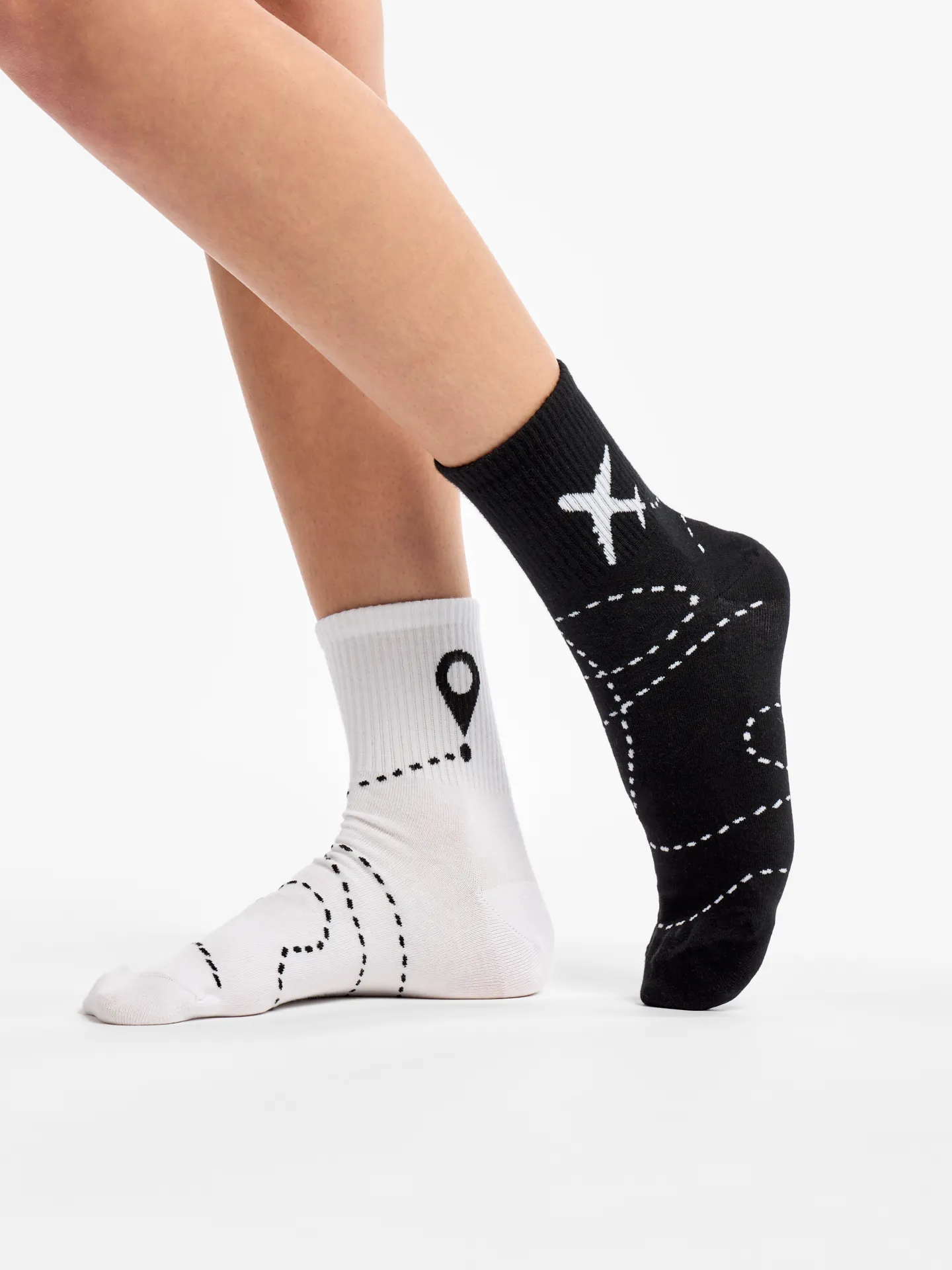 Lustige Crewsocken Flugroute - Image 2