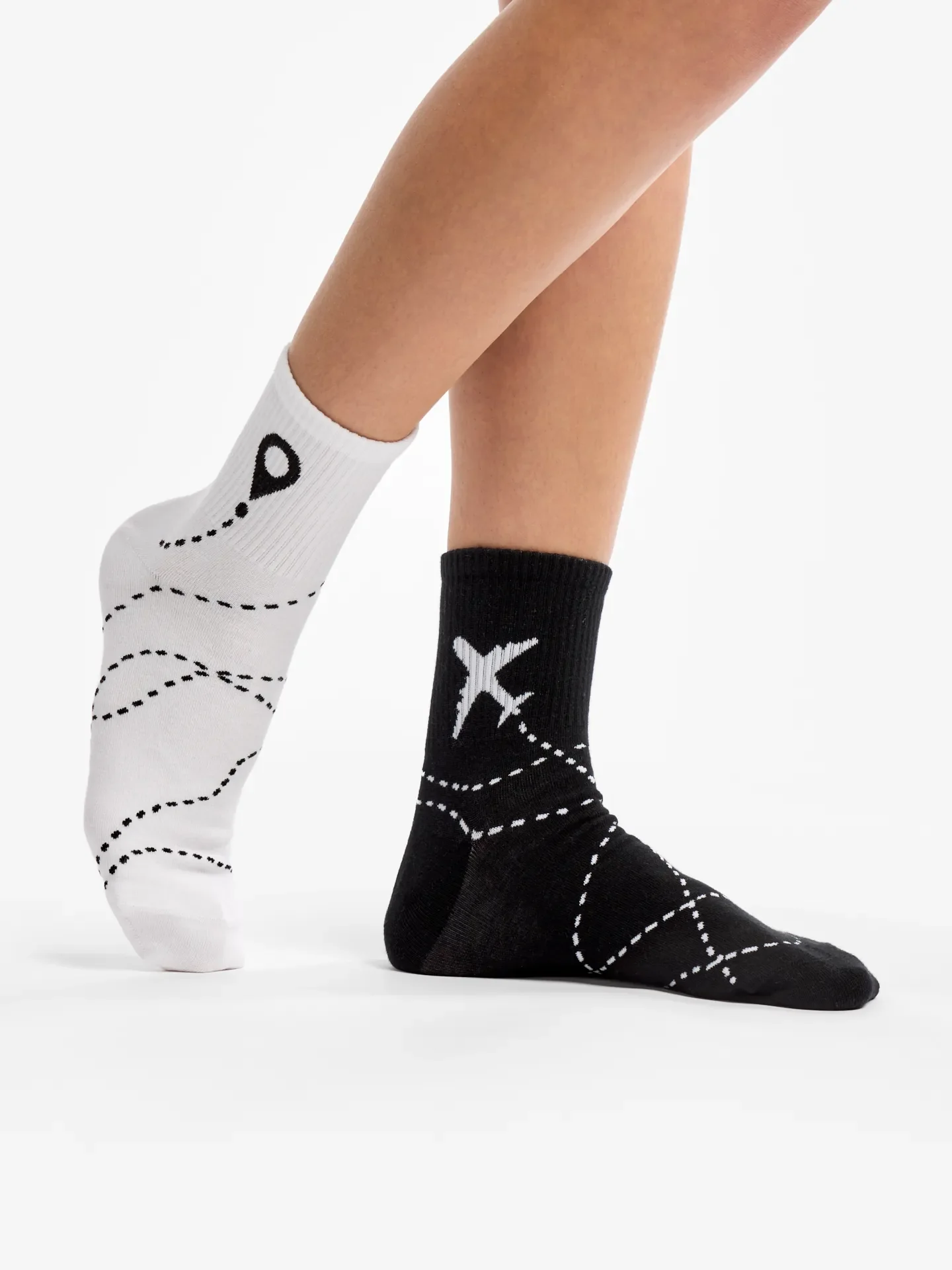 Lustige Crewsocken Flugroute - Image 3