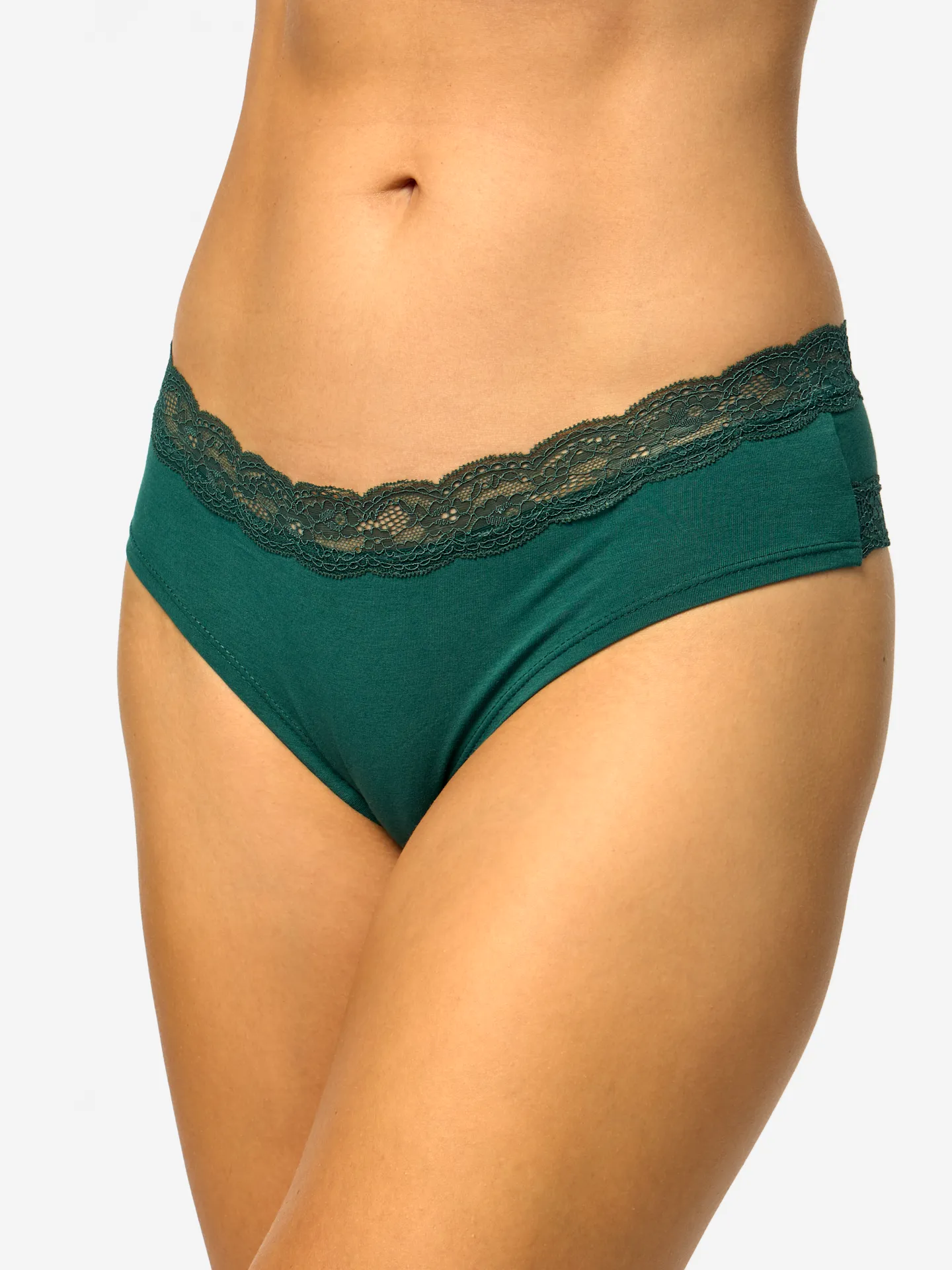 Dunkelsmaragdgrüne Spitzenhöschen für Frauen - Image 3