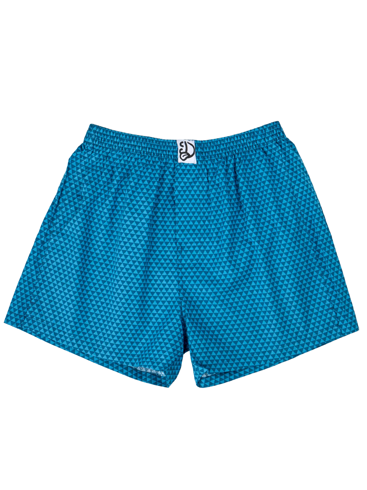 Smaragdblau gemusterte Shorts für Männer