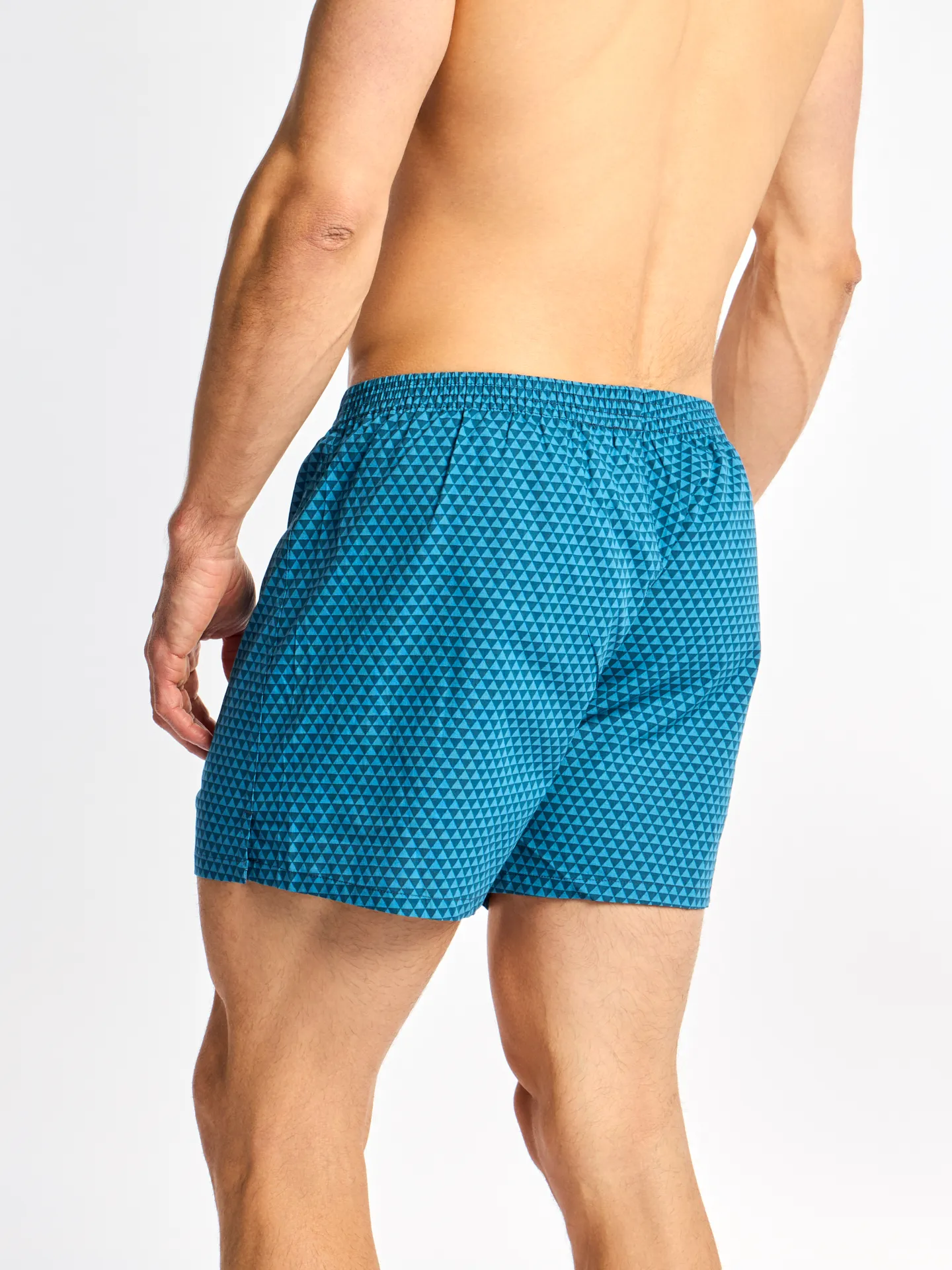Smaragdblau gemusterte Shorts für Männer - Image 2