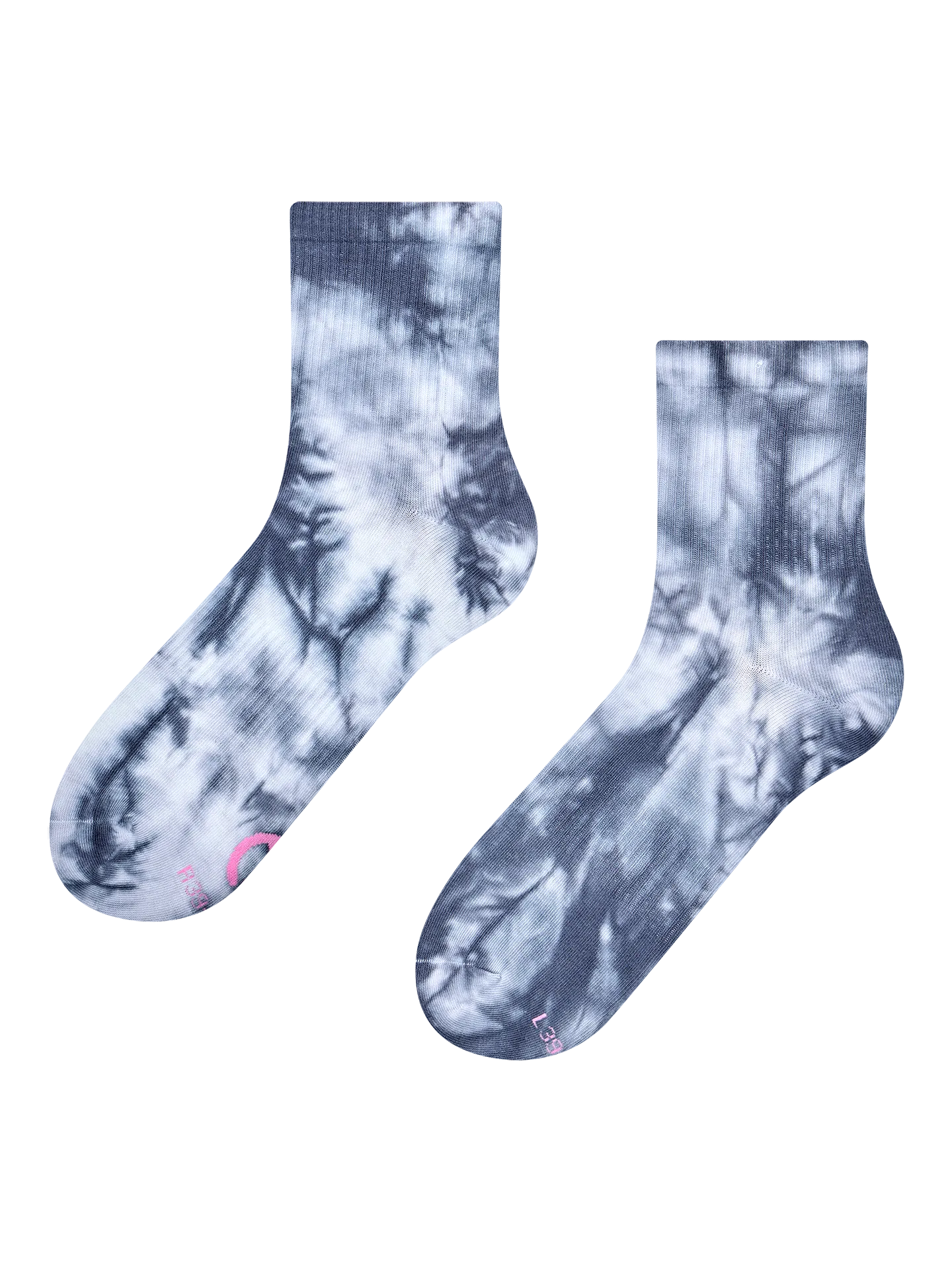 Grau-Blaue Crewsocken mit Tie-Dye-Effekt