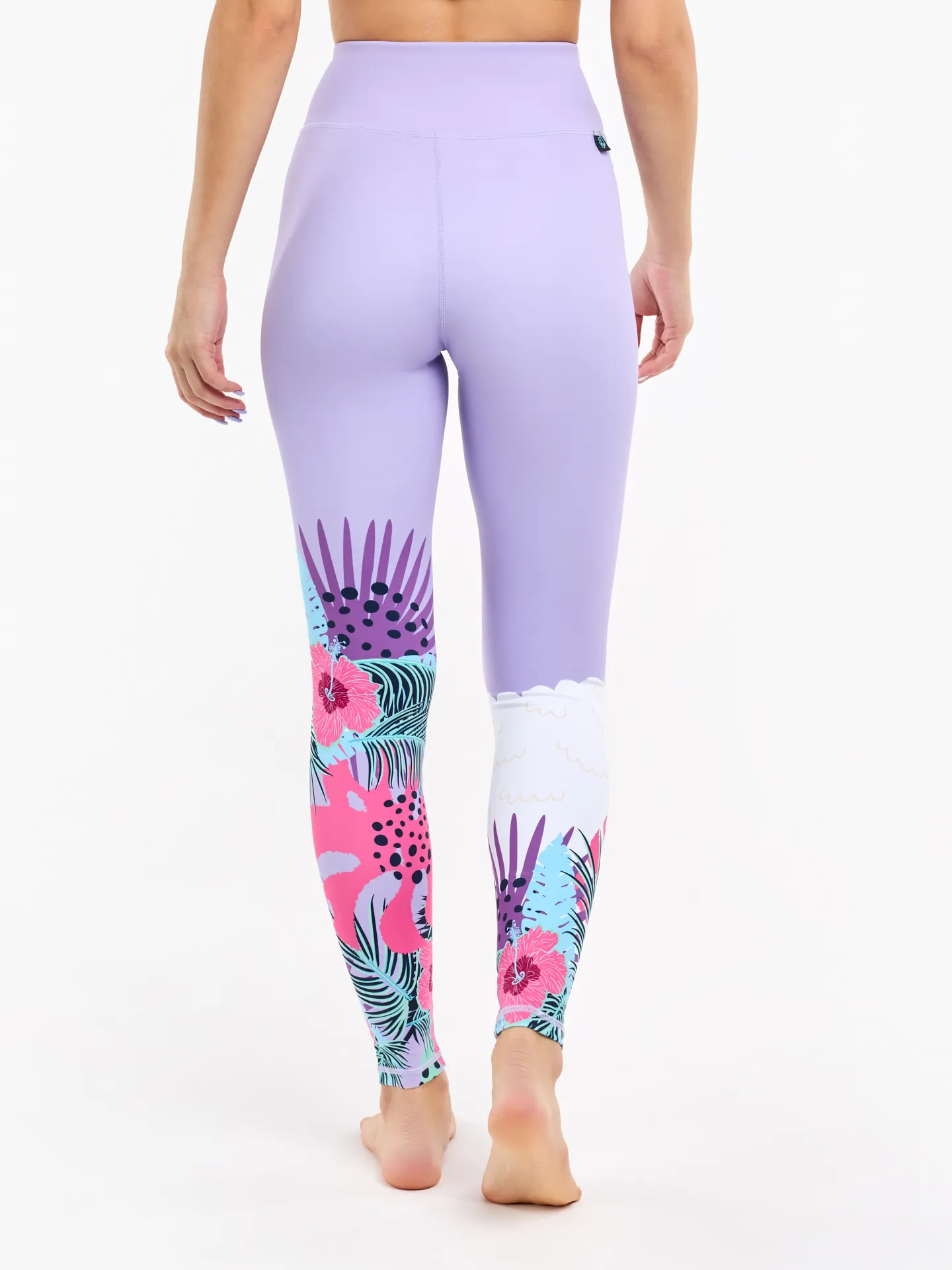 Lustige Sportleggings Lama und Blumen - Image 2