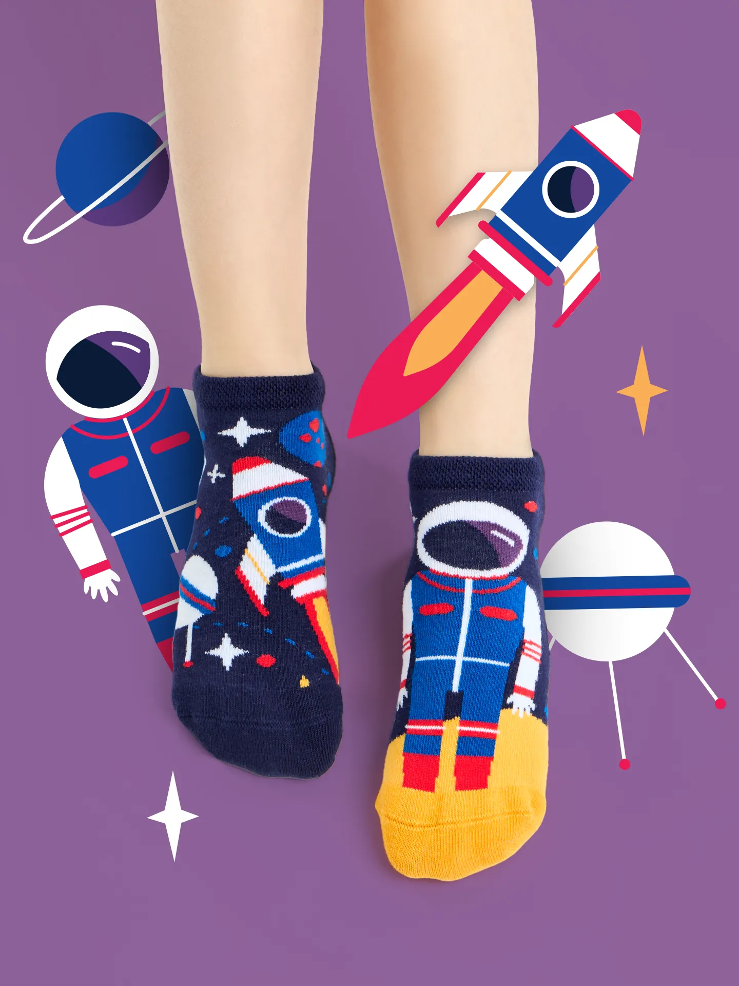 Lustige Knöchelsocken für Kinder Astronaut - Image 5