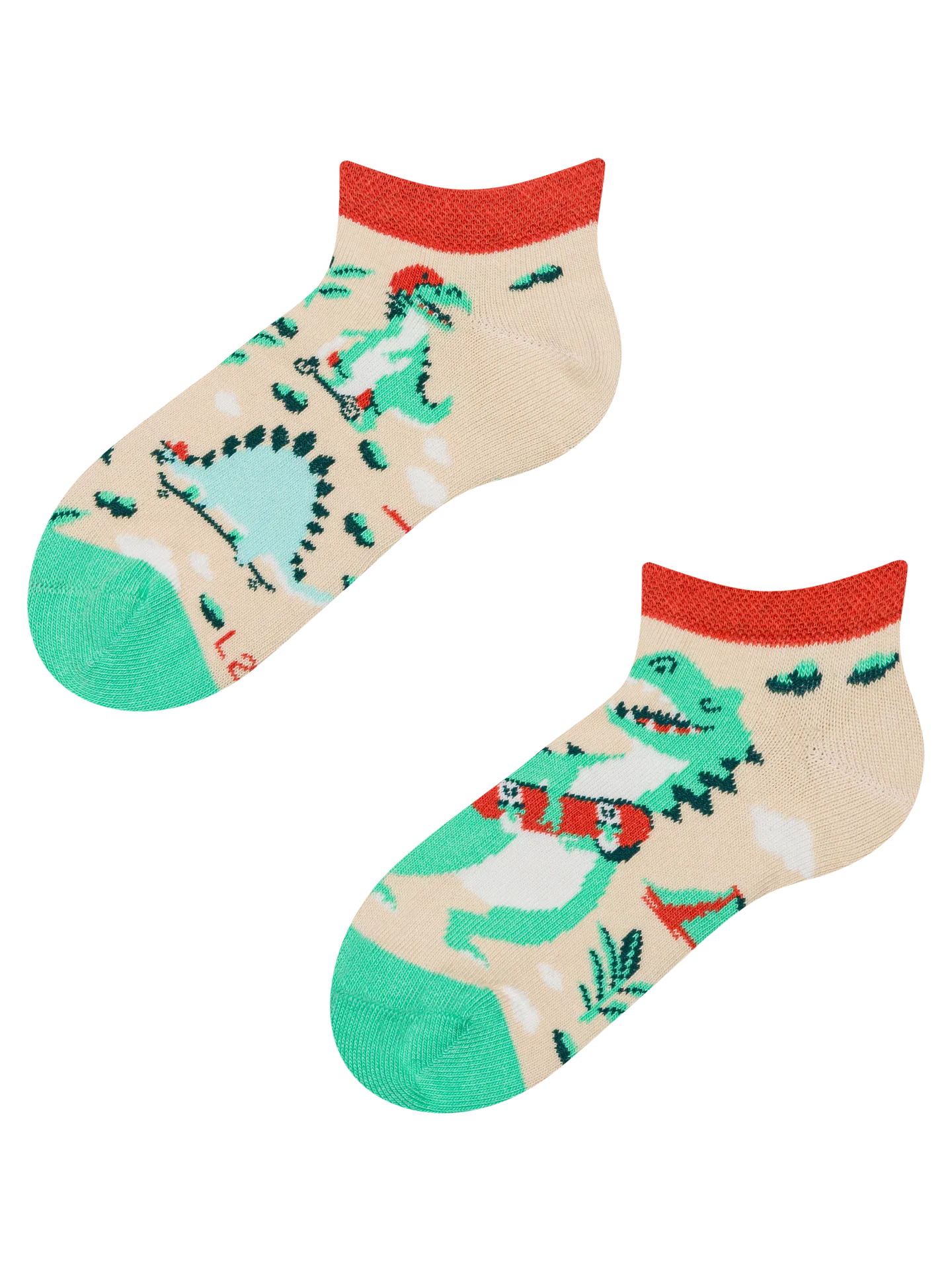 Lustige Knöchelsocken für Kinder Dino-Skatepark