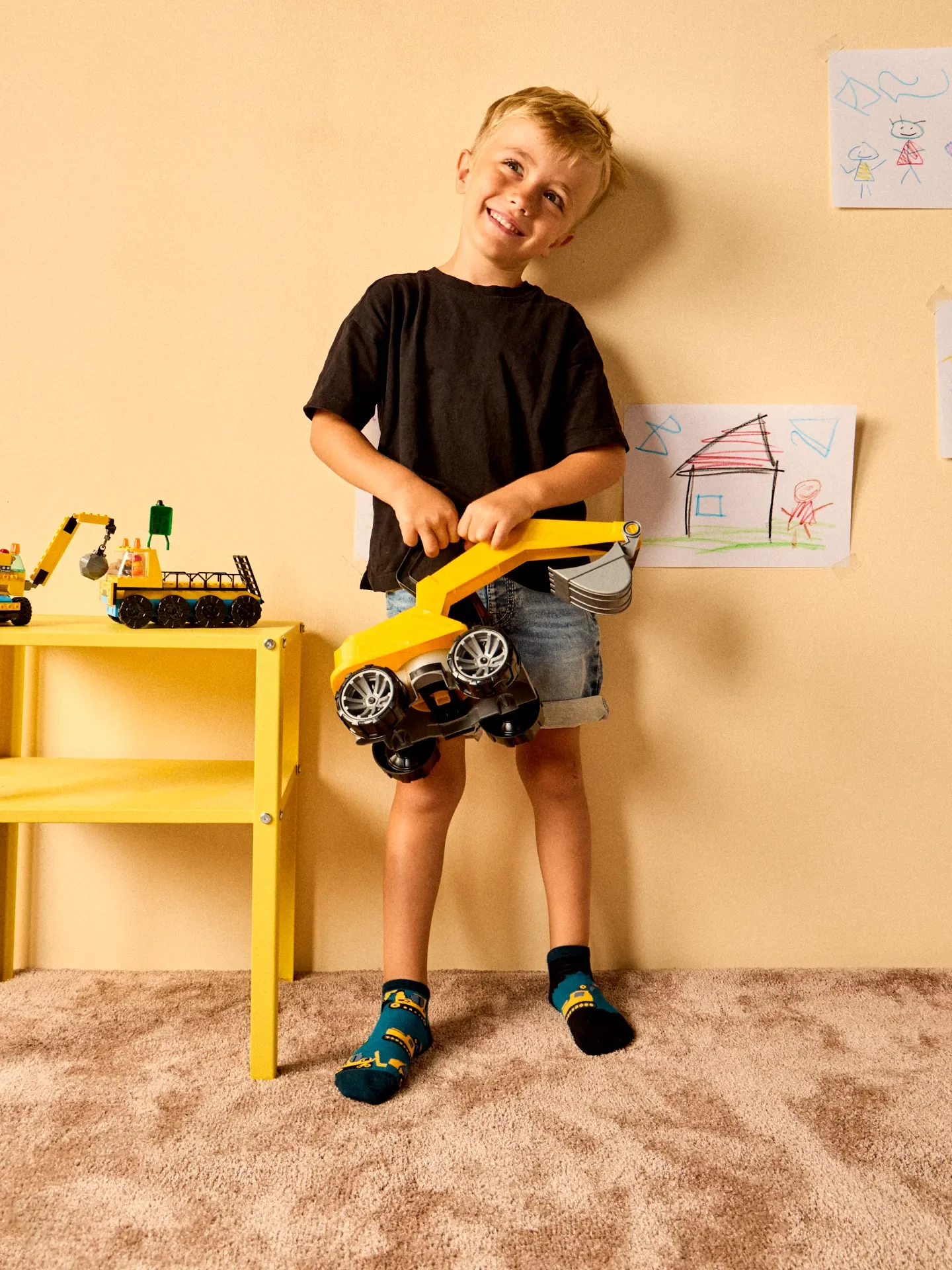 Lustige Knöchelsocken für Kinder Bagger - Image 3