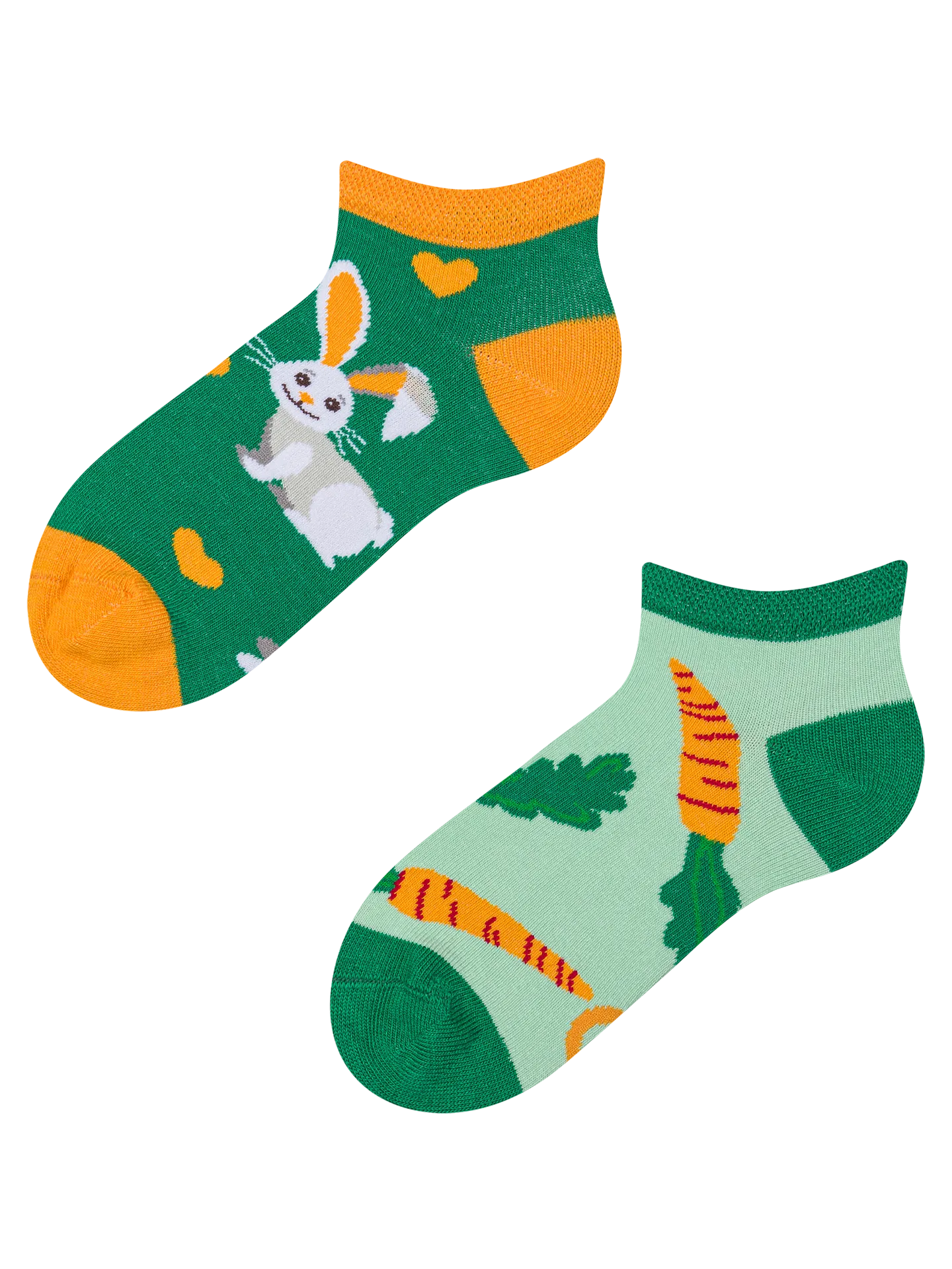 Lustige Knöchelsocken für Kinder Kaninchen und Karotte