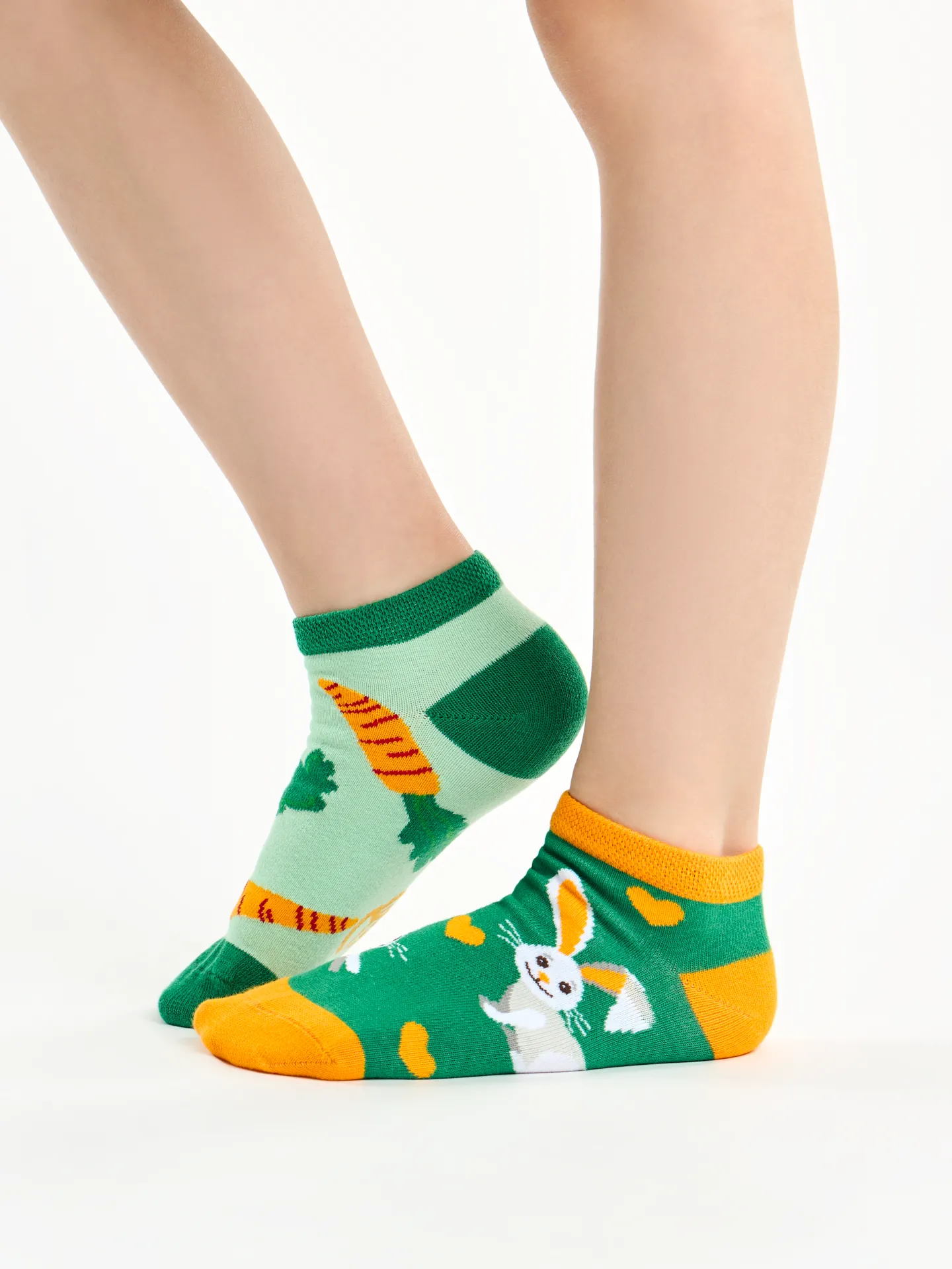 Lustige Knöchelsocken für Kinder Kaninchen und Karotte - Image 3