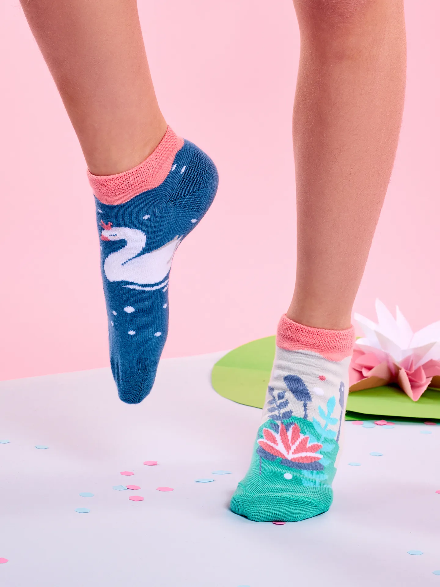 Lustige Knöchelsocken für Kinder Schwäne - Image 4