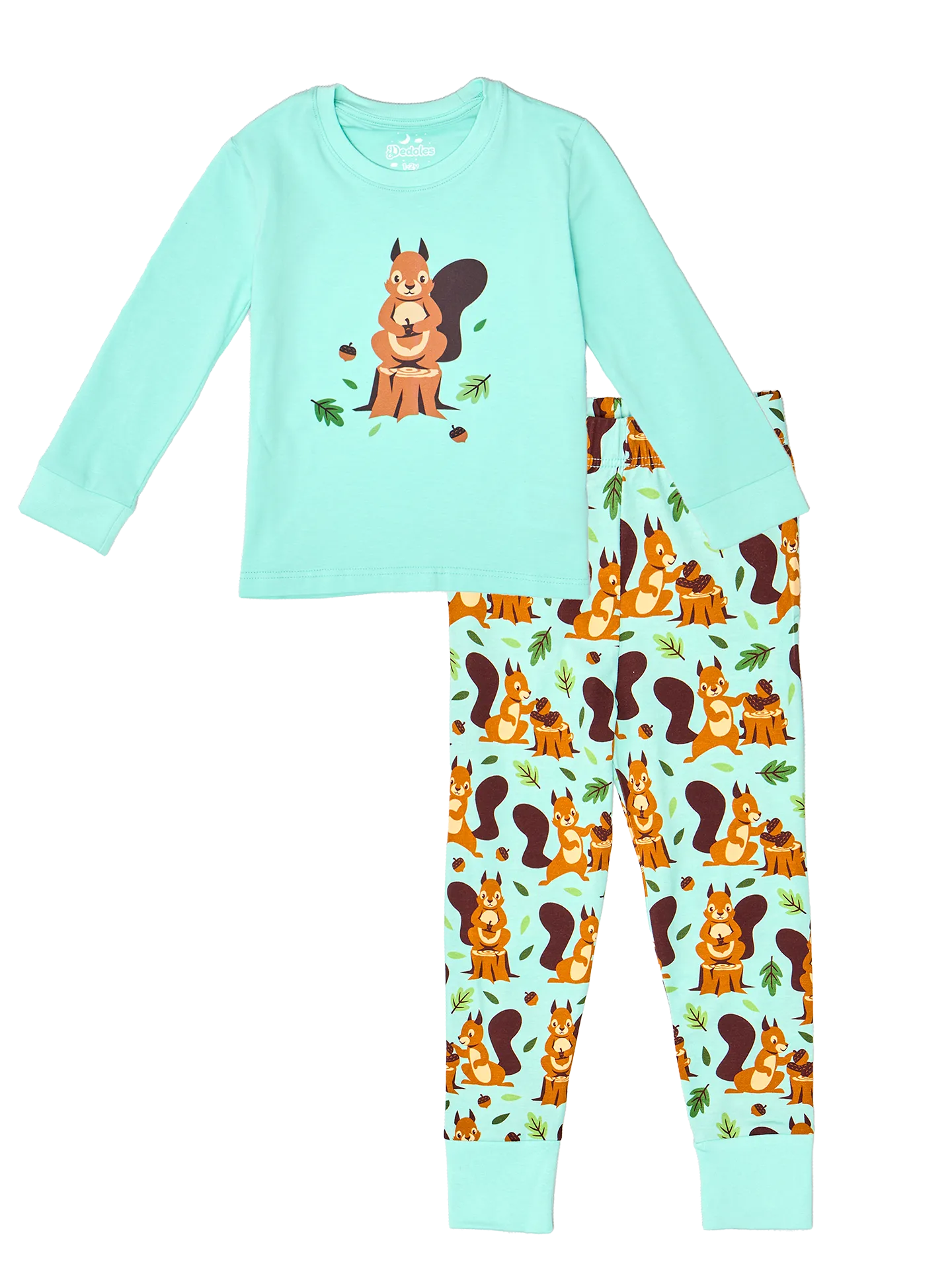 Lustiger Pyjama für Kinder Eichhörnchen im Wald
