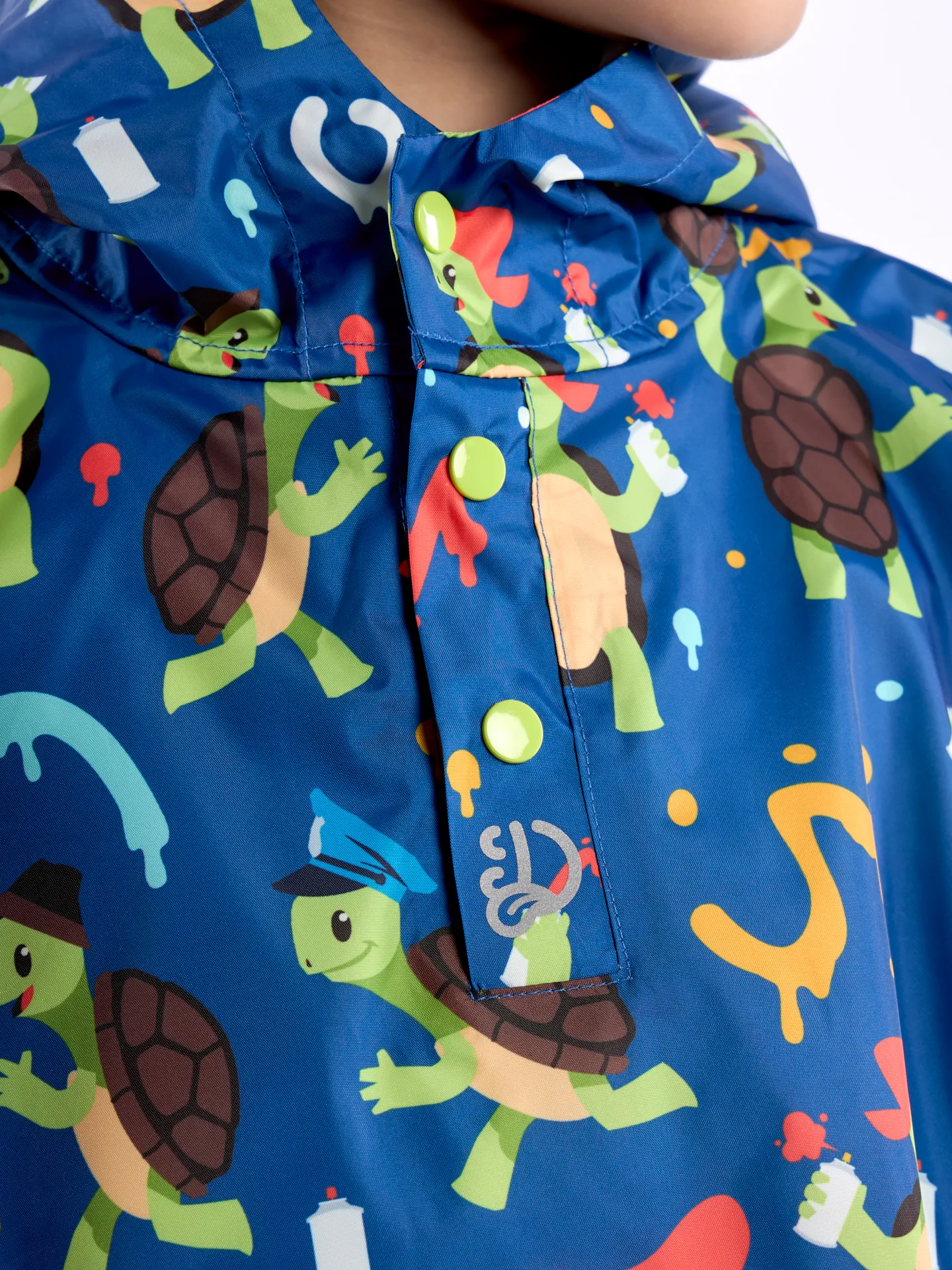 Lustiger Regenmantel für Kinder Schildkröte die Künstlerin - Image 4
