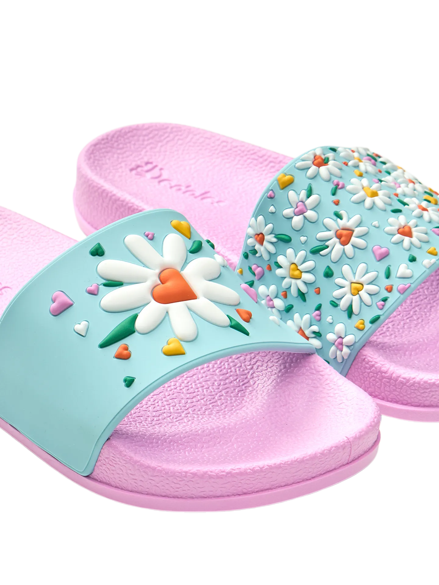 Lustige Pantoletten für Kinder Herzen und Gänseblümchen - Image 3