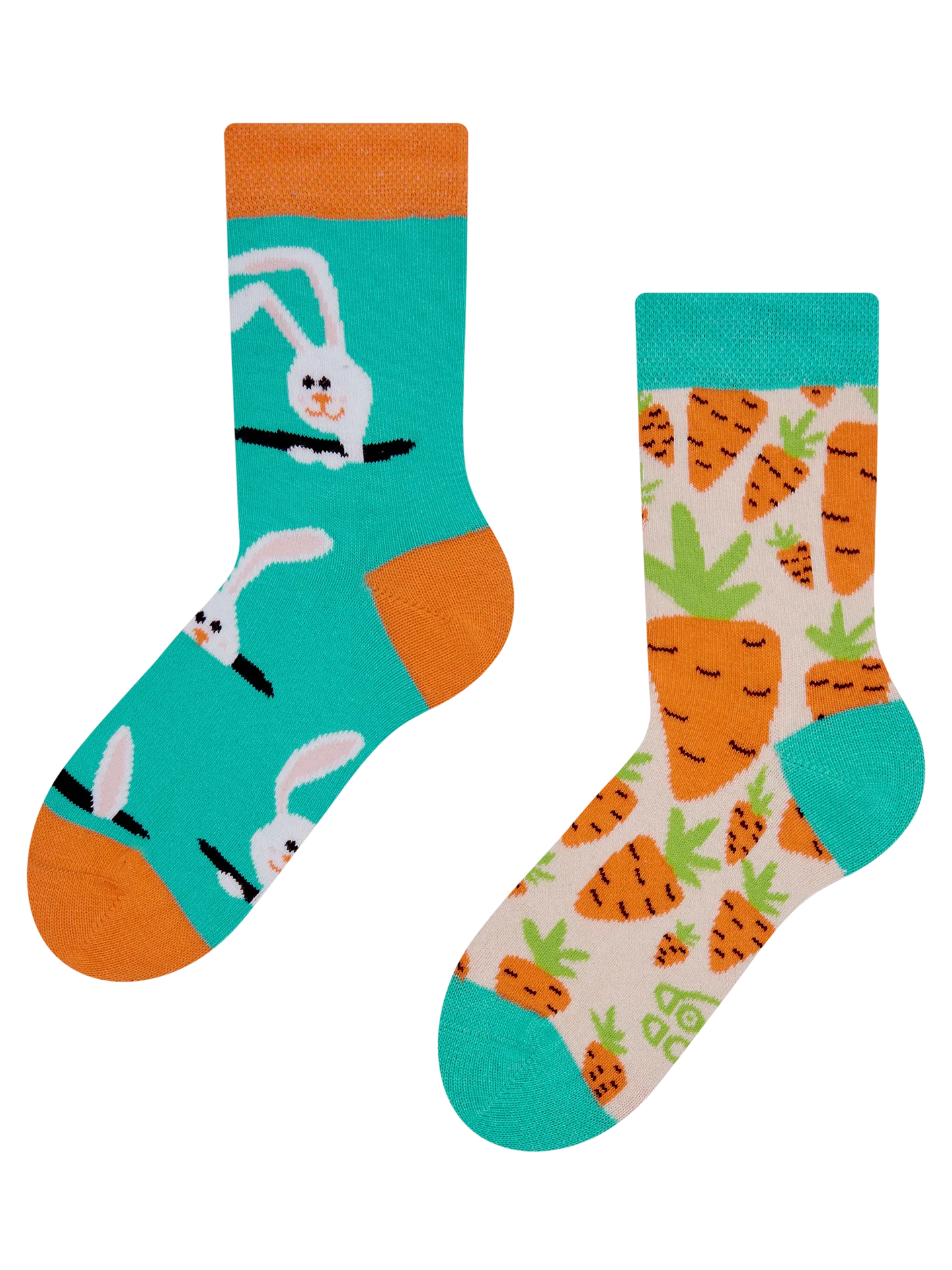 Lustige Kindersocken Kaninchen und Karotte