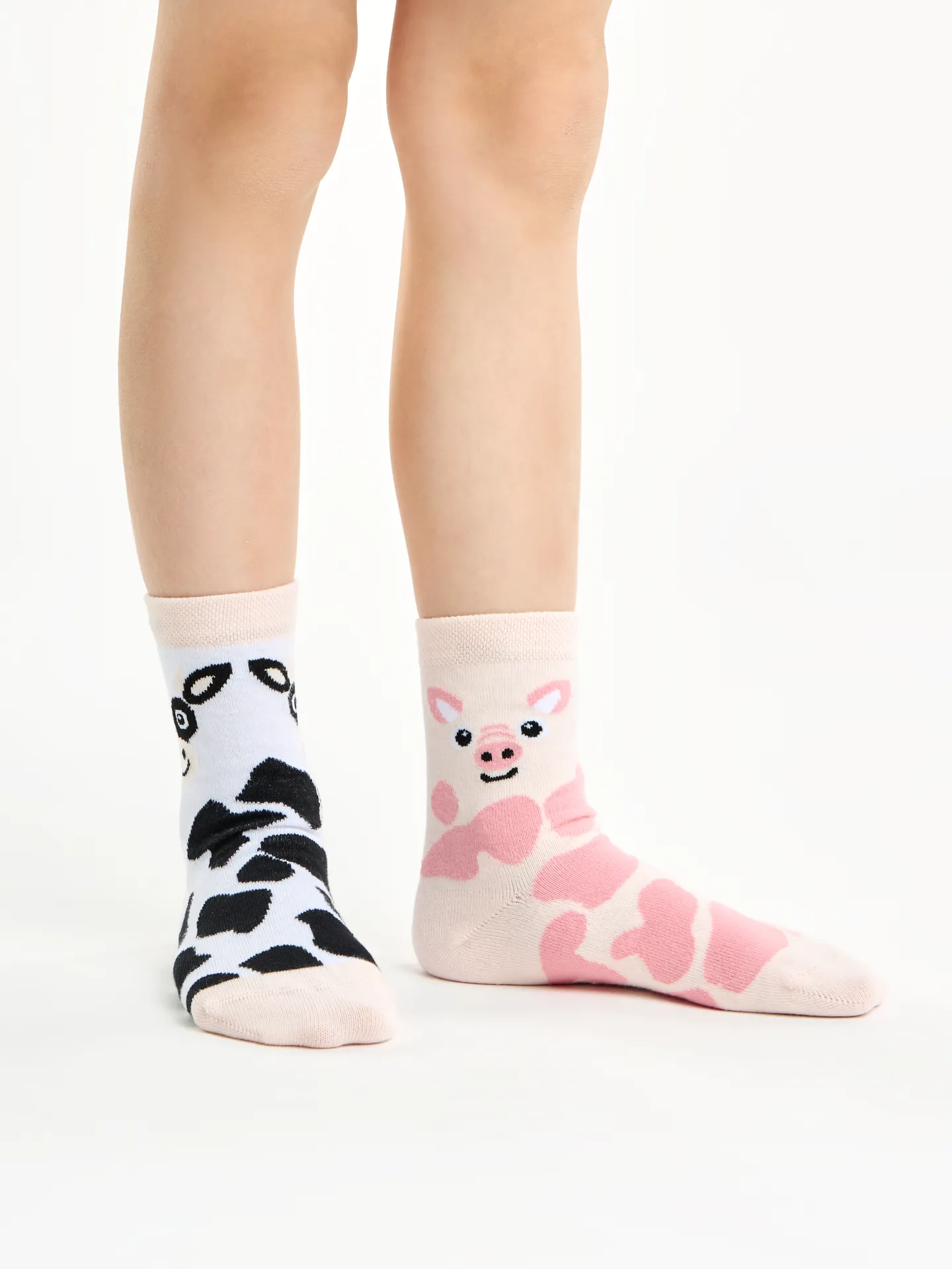 Lustige Kindersocken Kuh und Schweinchen - Image 2