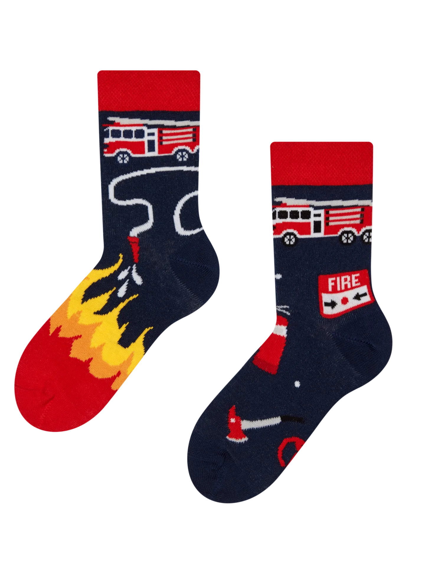 Lustige Kindersocken Feuerwehrmann