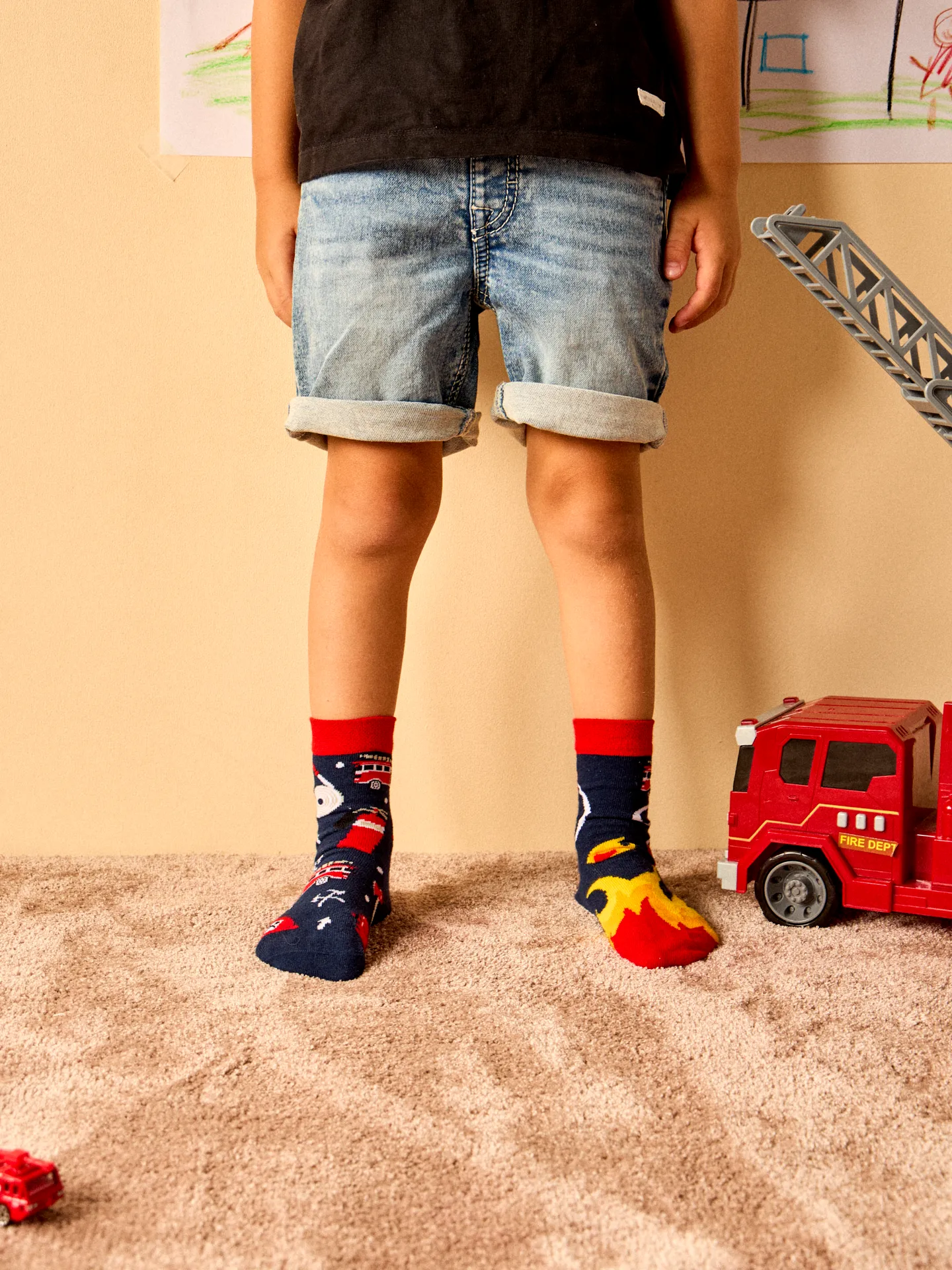 Lustige Kindersocken Feuerwehrmann - Image 2