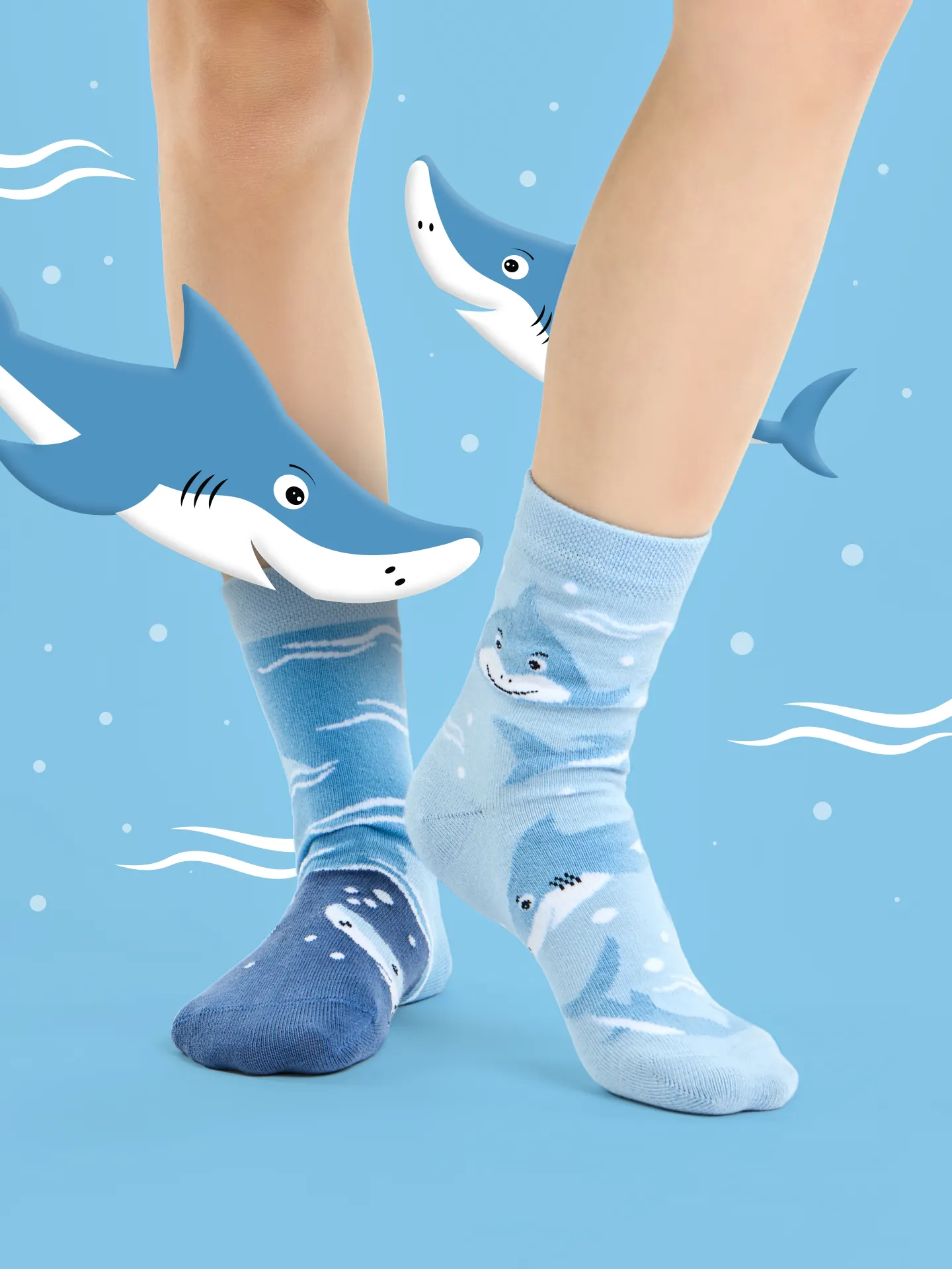 Lustige Kindersocken Grauer Hai - Image 4