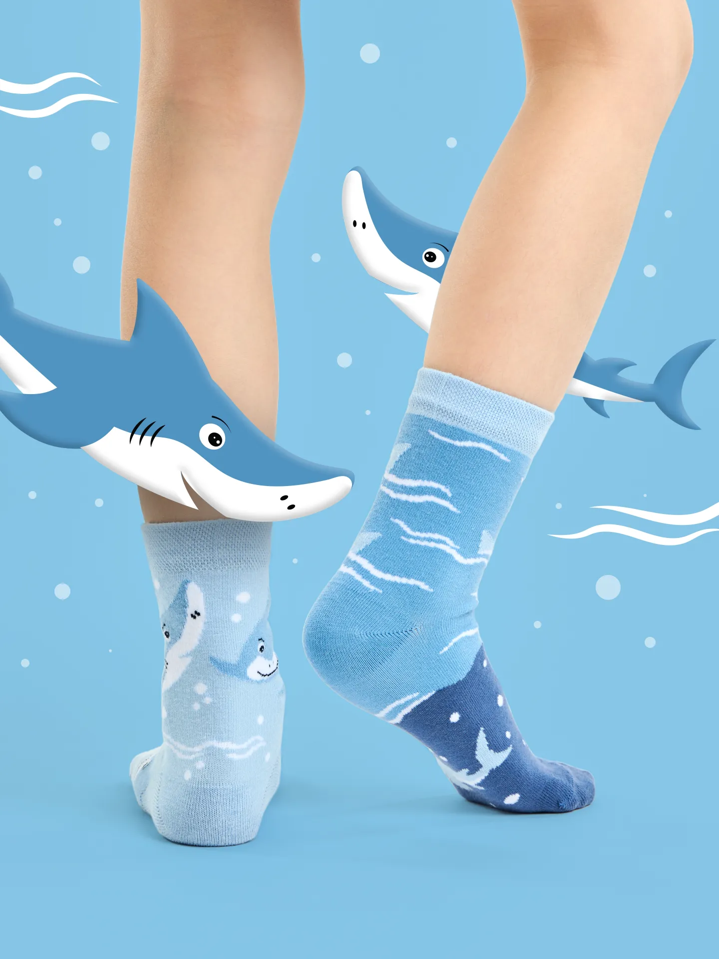 Lustige Kindersocken Grauer Hai - Image 5