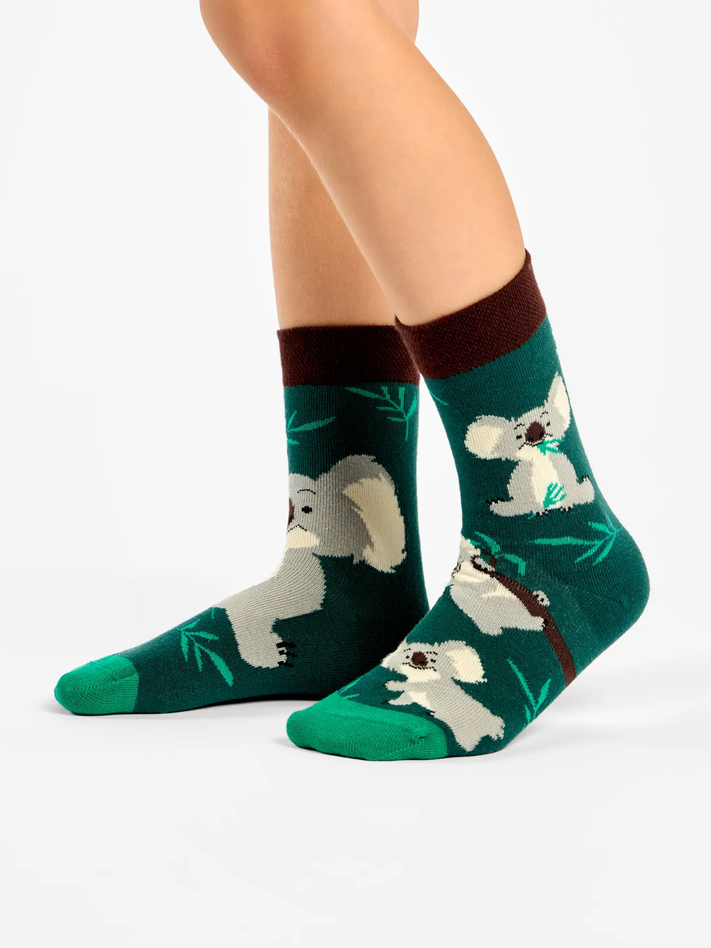 Lustige Kindersocken Koala und Blätter - Image 2