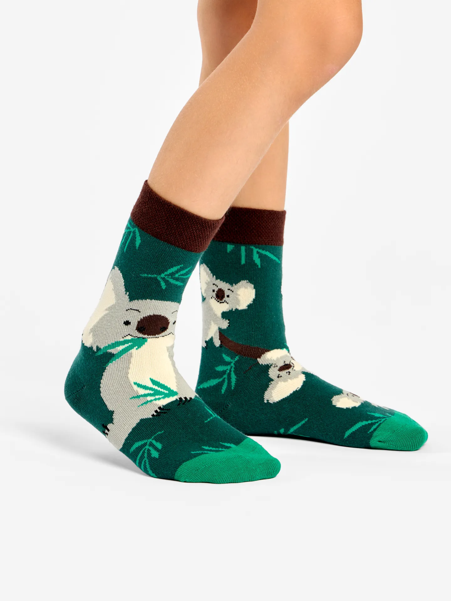 Lustige Kindersocken Koala und Blätter - Image 3