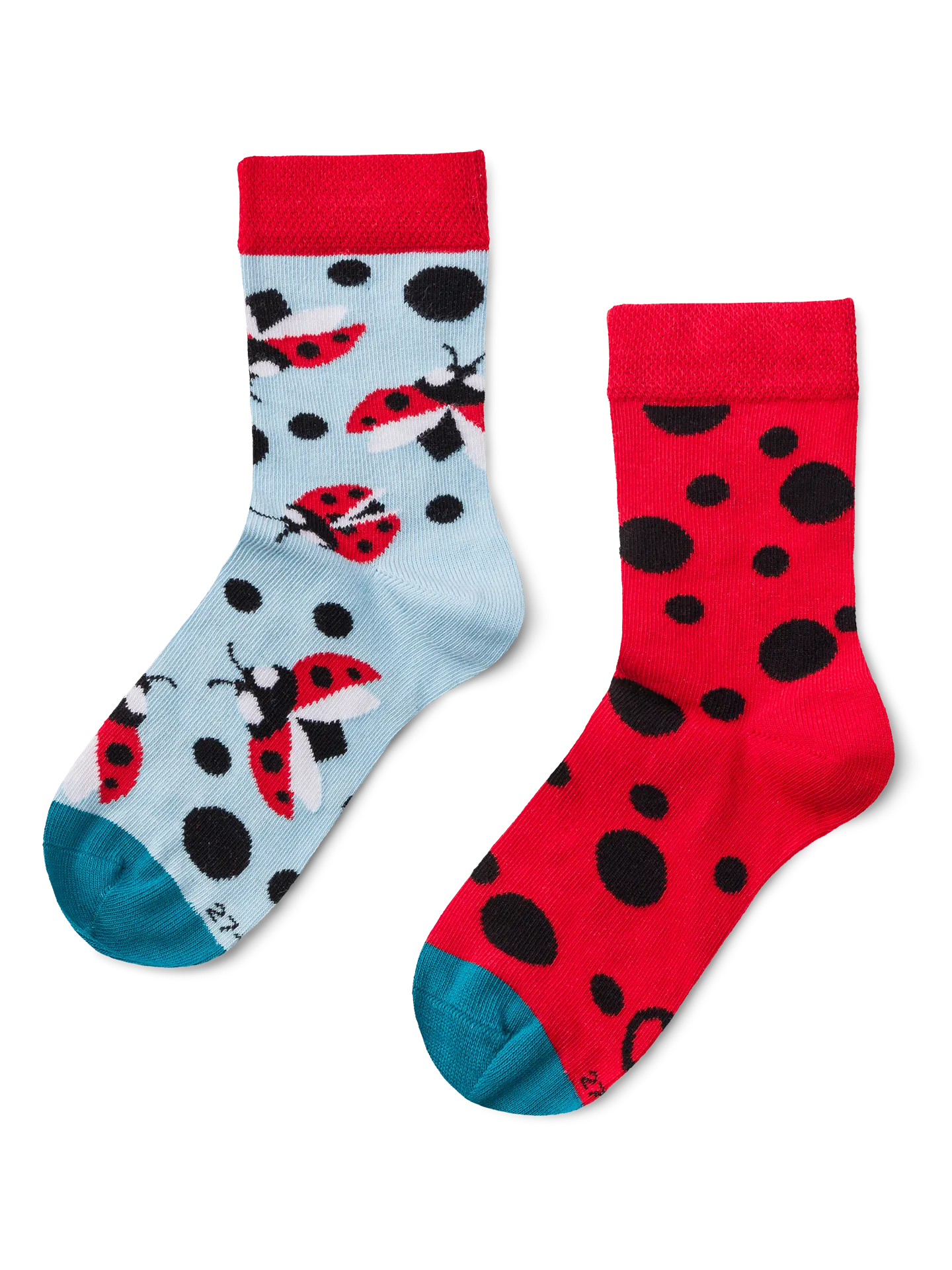 Lustige Kindersocken Marienkäfer und Punkte