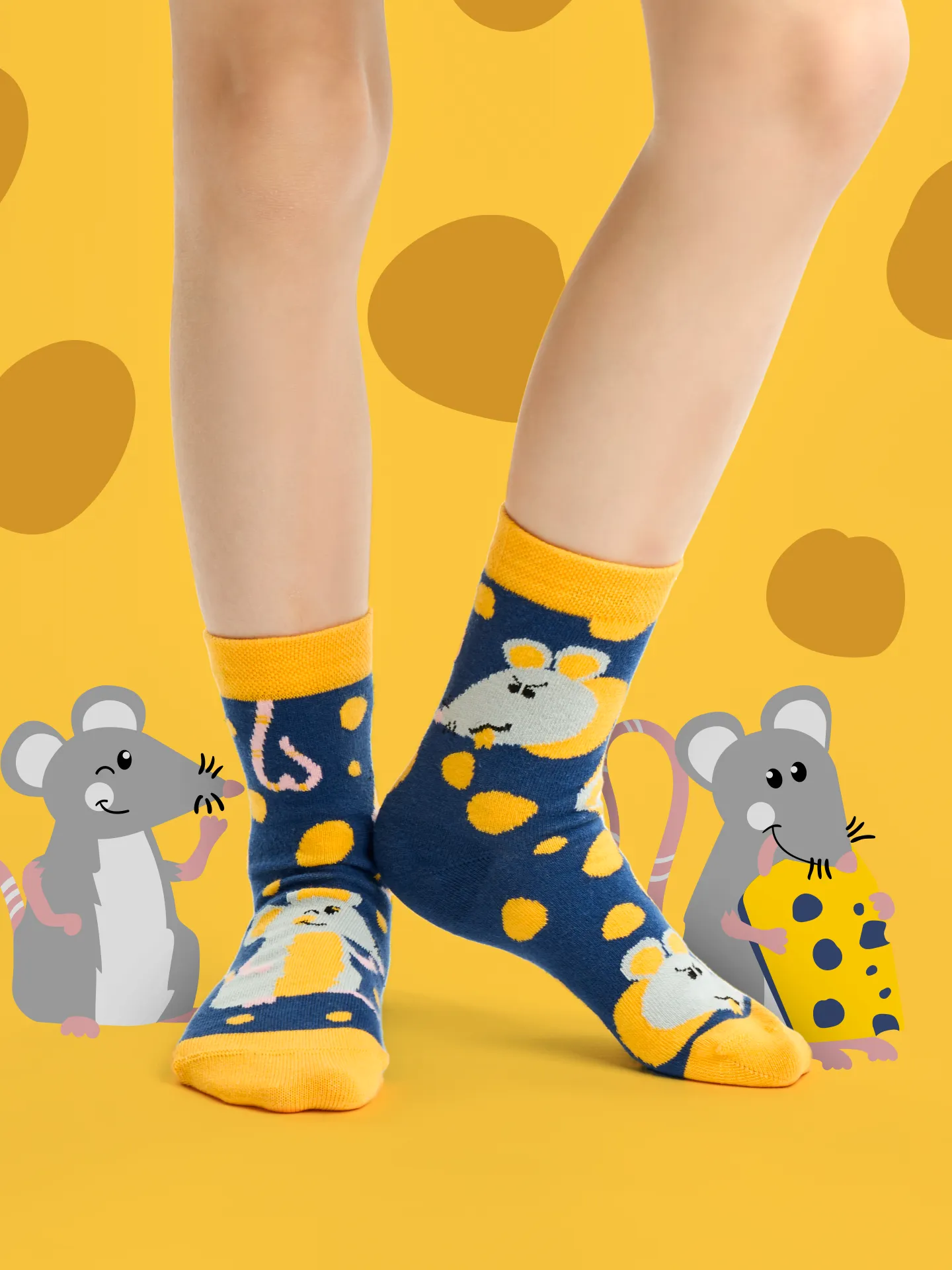 Lustige Kindersocken Maus und Käse - Image 4